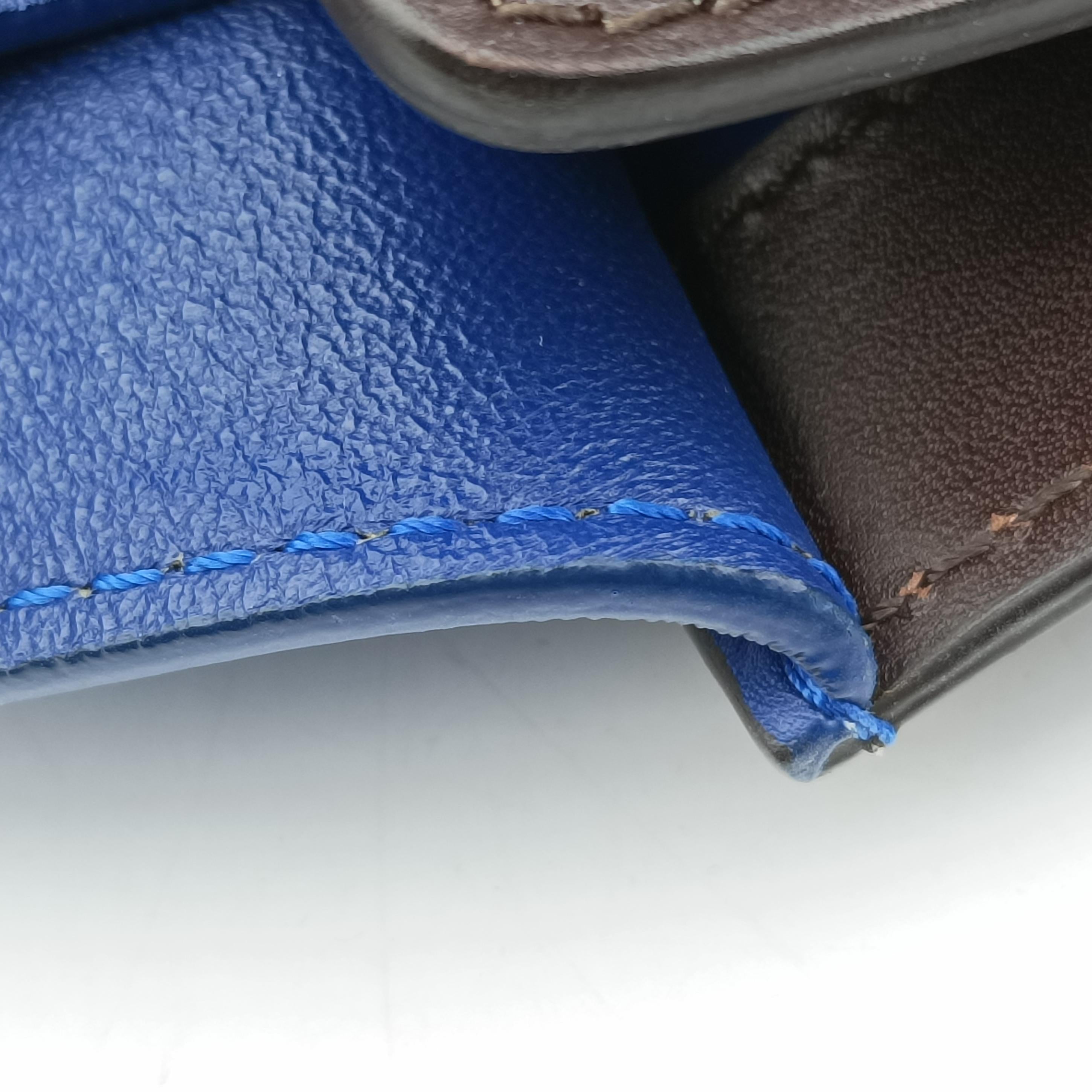 Vintage Celine Luggage Mini Shopper Brown×blue×red Leather  handbag | stylenewstar