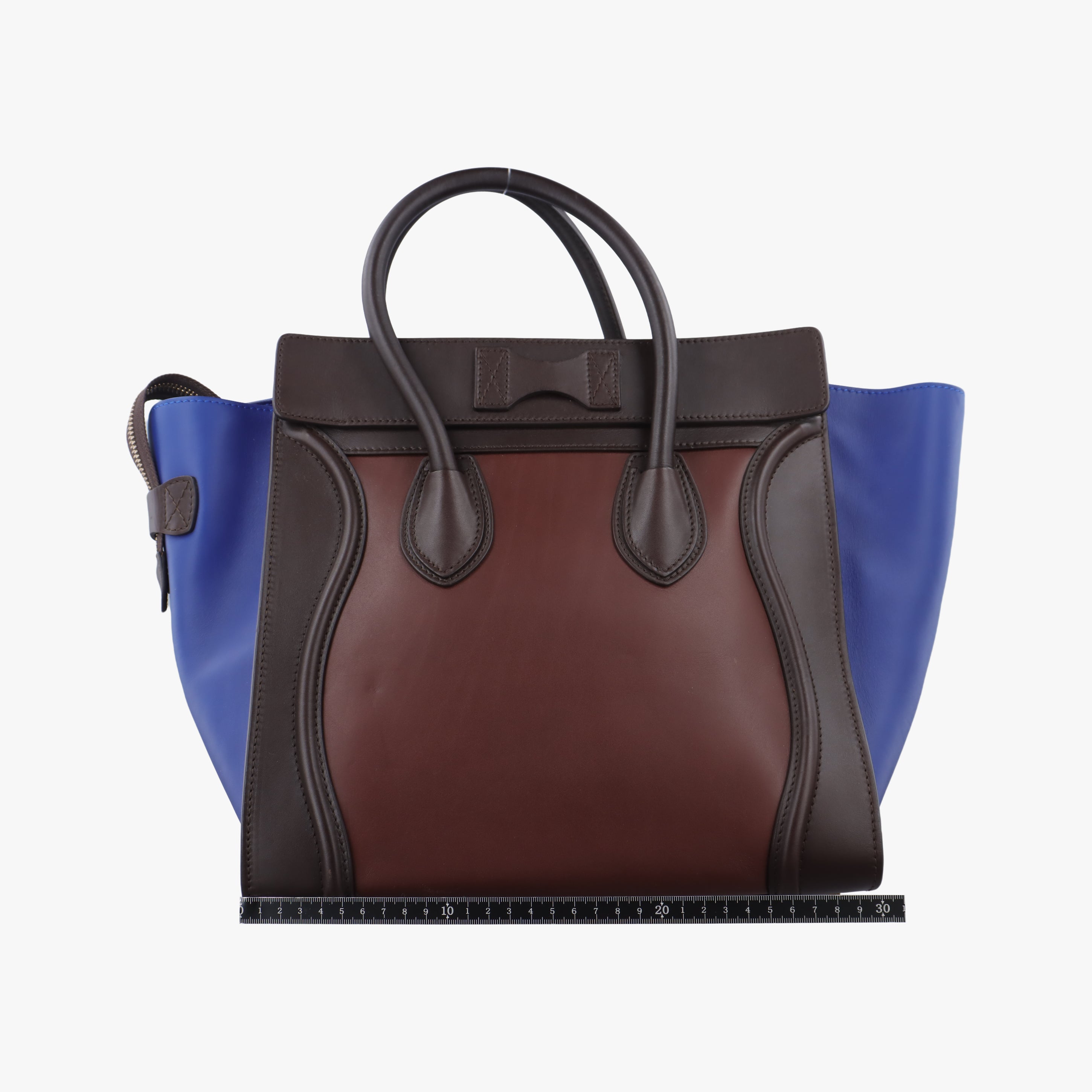 Vintage Celine Luggage Mini Shopper Brown×blue×red Leather  handbag | stylenewstar