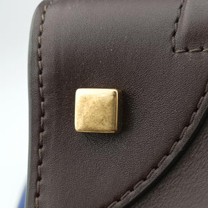 Vintage Celine Luggage Mini Shopper Brown×blue×red Leather  handbag | stylenewstar