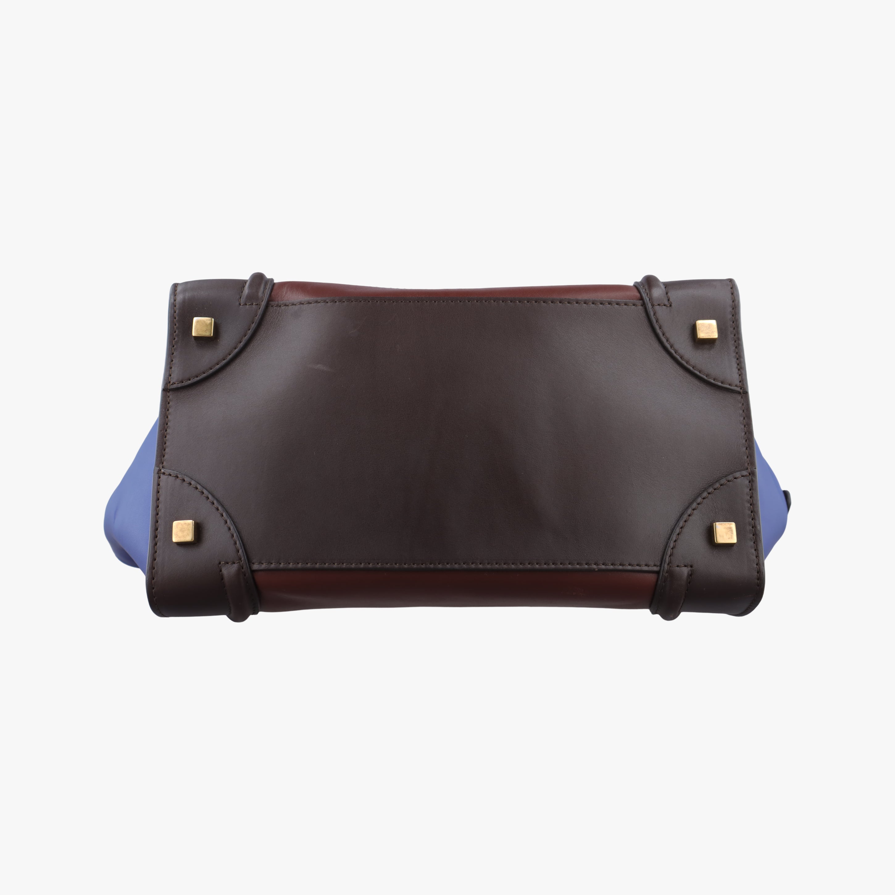 Vintage Celine Luggage Mini Shopper Brown×blue×red Leather  handbag | stylenewstar