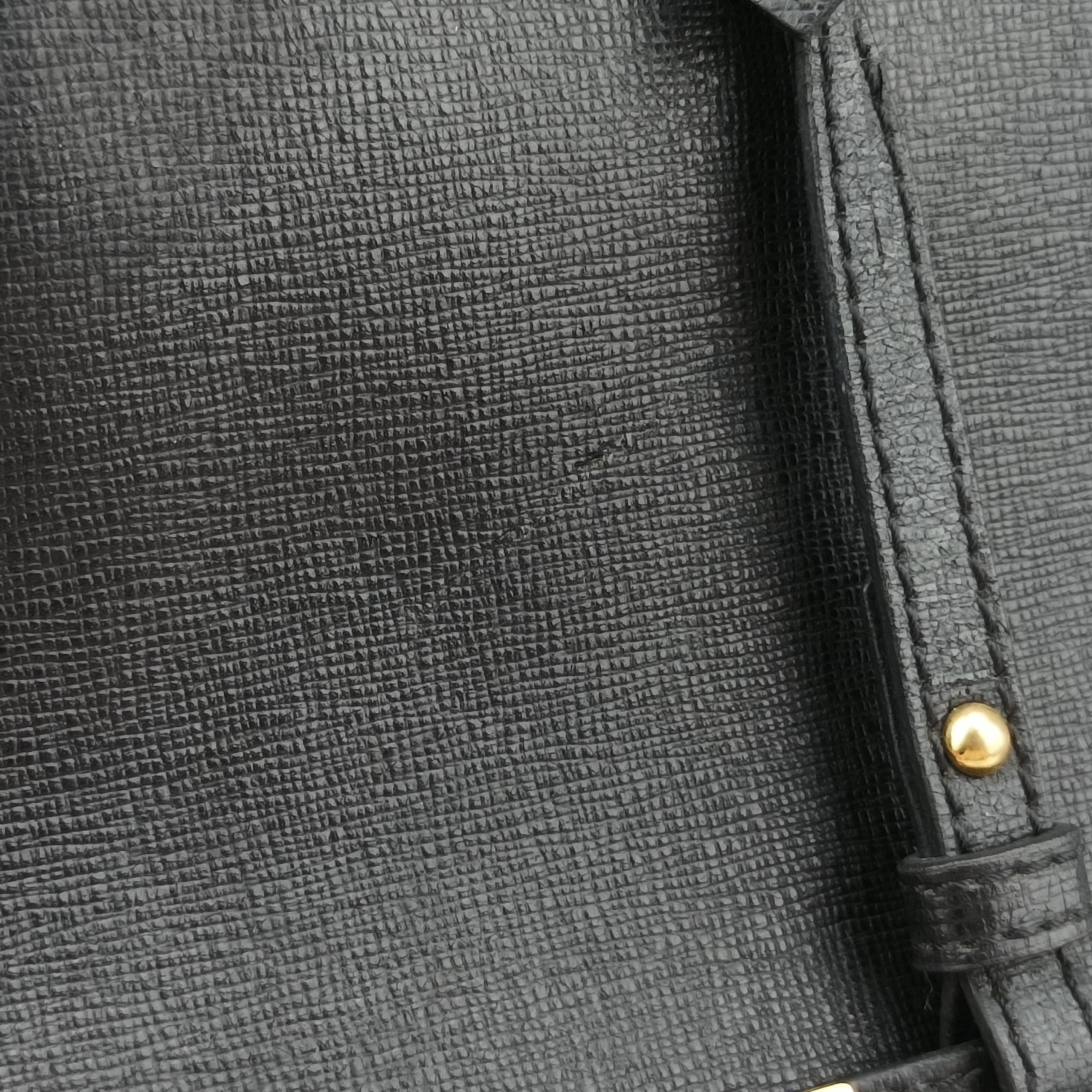 Pre-owned Fendi 2 JOURS Black Leather 8BH250 shoulderbag | stylenewstar