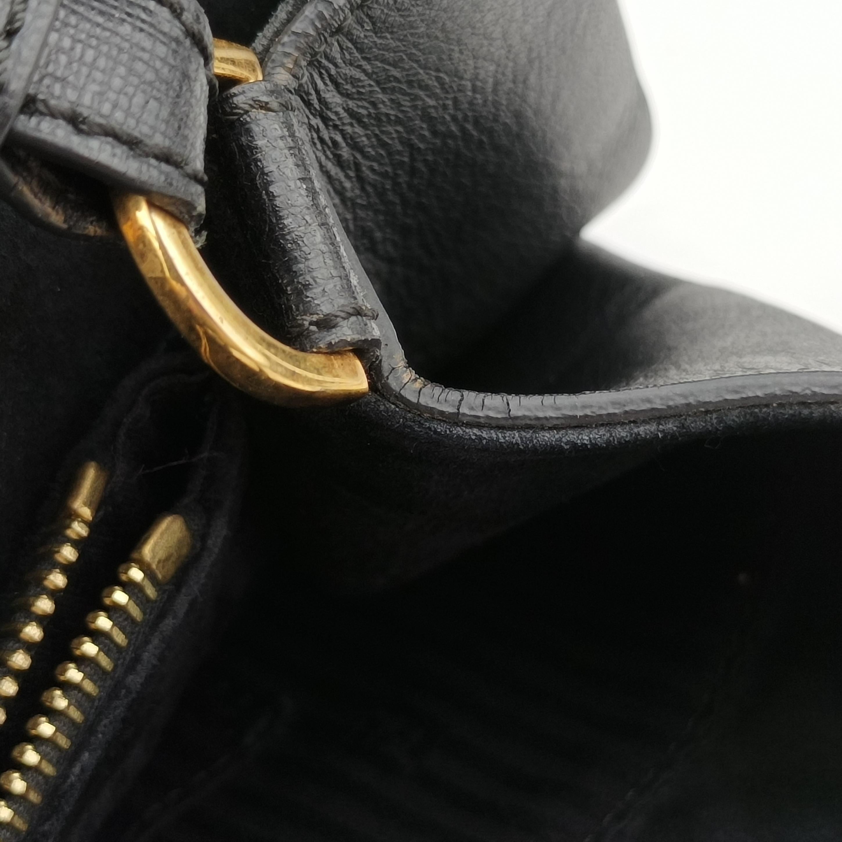 Pre-owned Fendi 2 JOURS Black Leather 8BH250 shoulderbag | stylenewstar