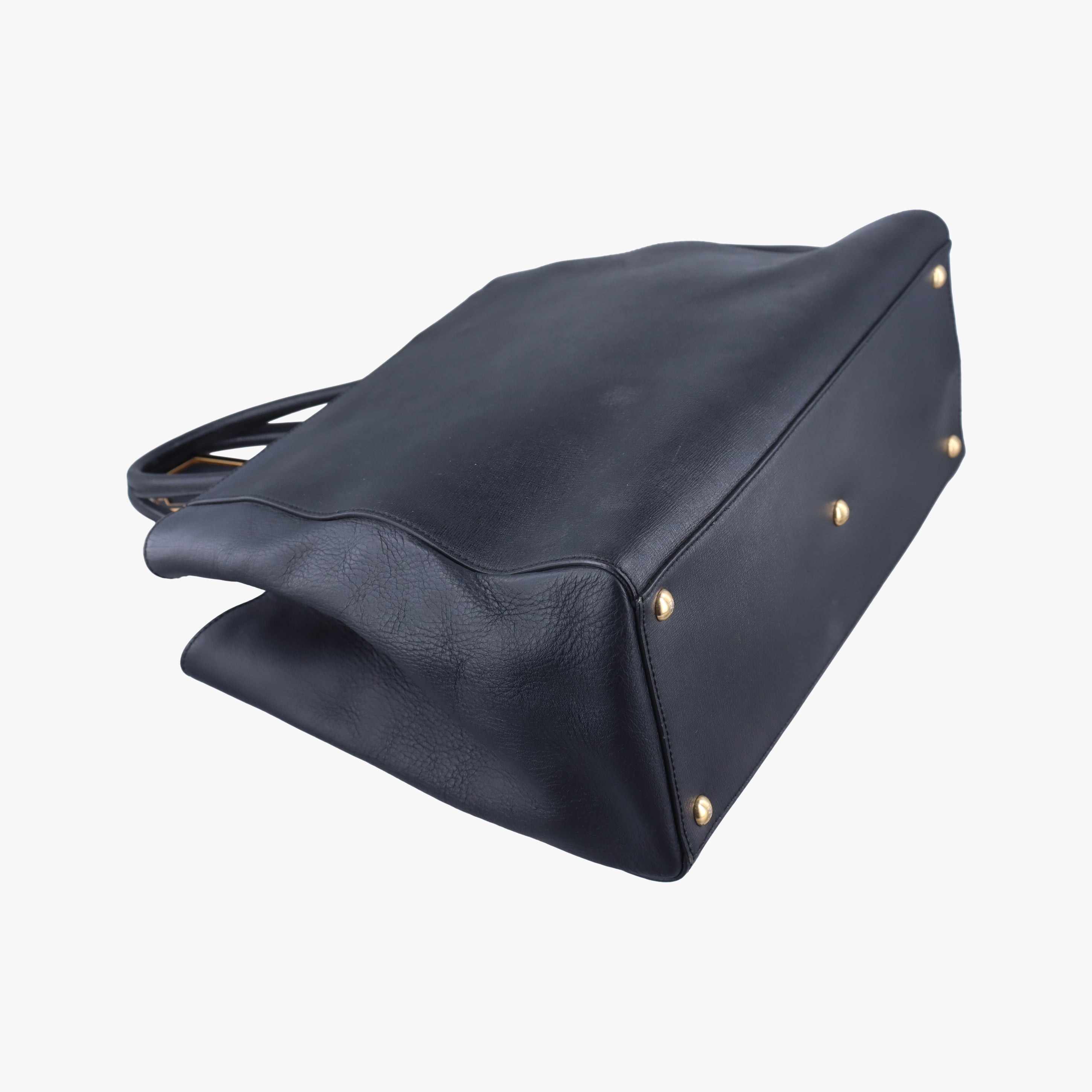 Pre-owned Fendi 2 JOURS Black Leather 8BH250 shoulderbag | stylenewstar