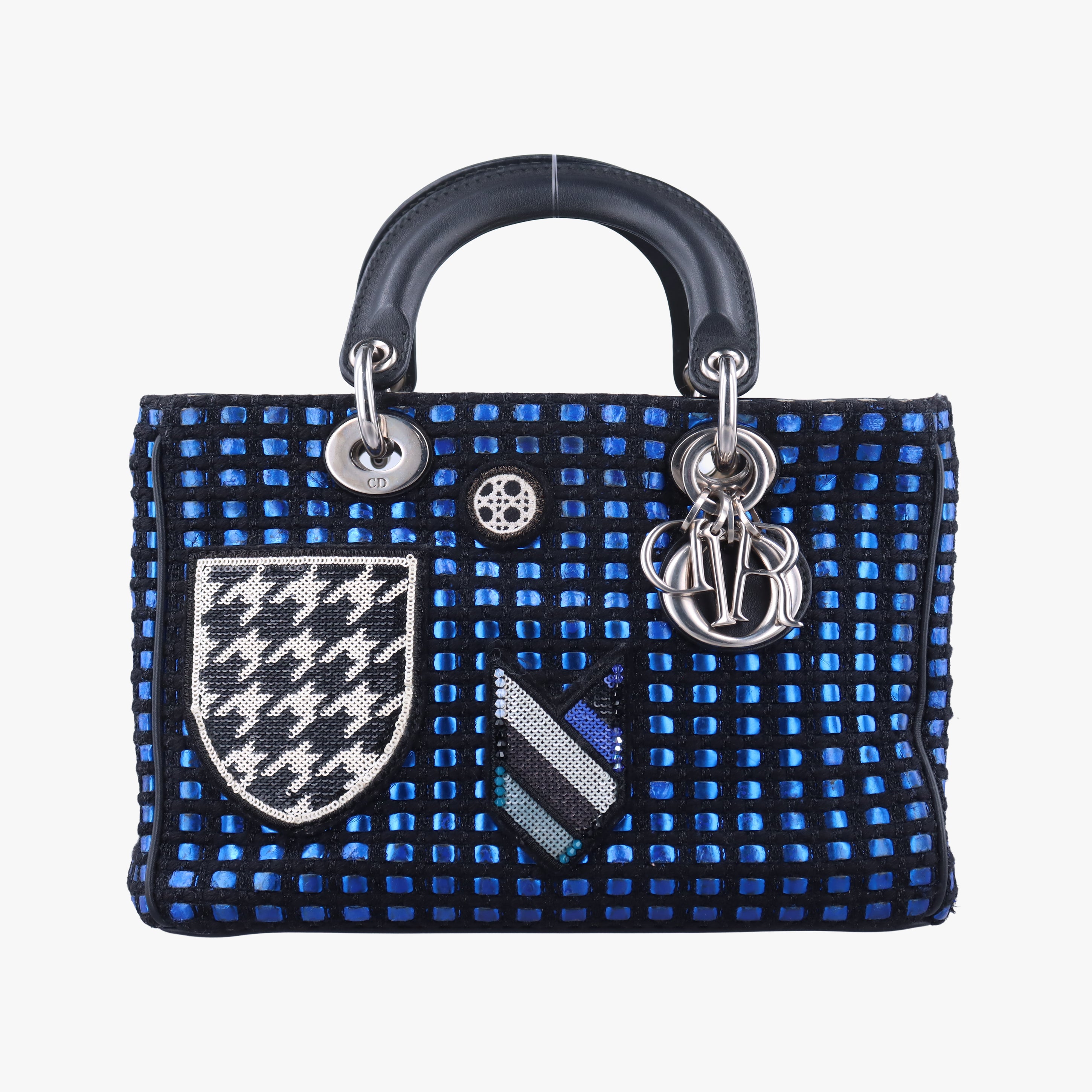 Pre-owned Christian Dior Diorissimo Blue×Multicolour Tweed × leather  handbag | stylenewstar