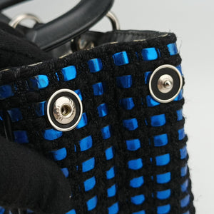 Pre-owned Christian Dior Diorissimo Blue×Multicolour Tweed × leather  handbag | stylenewstar
