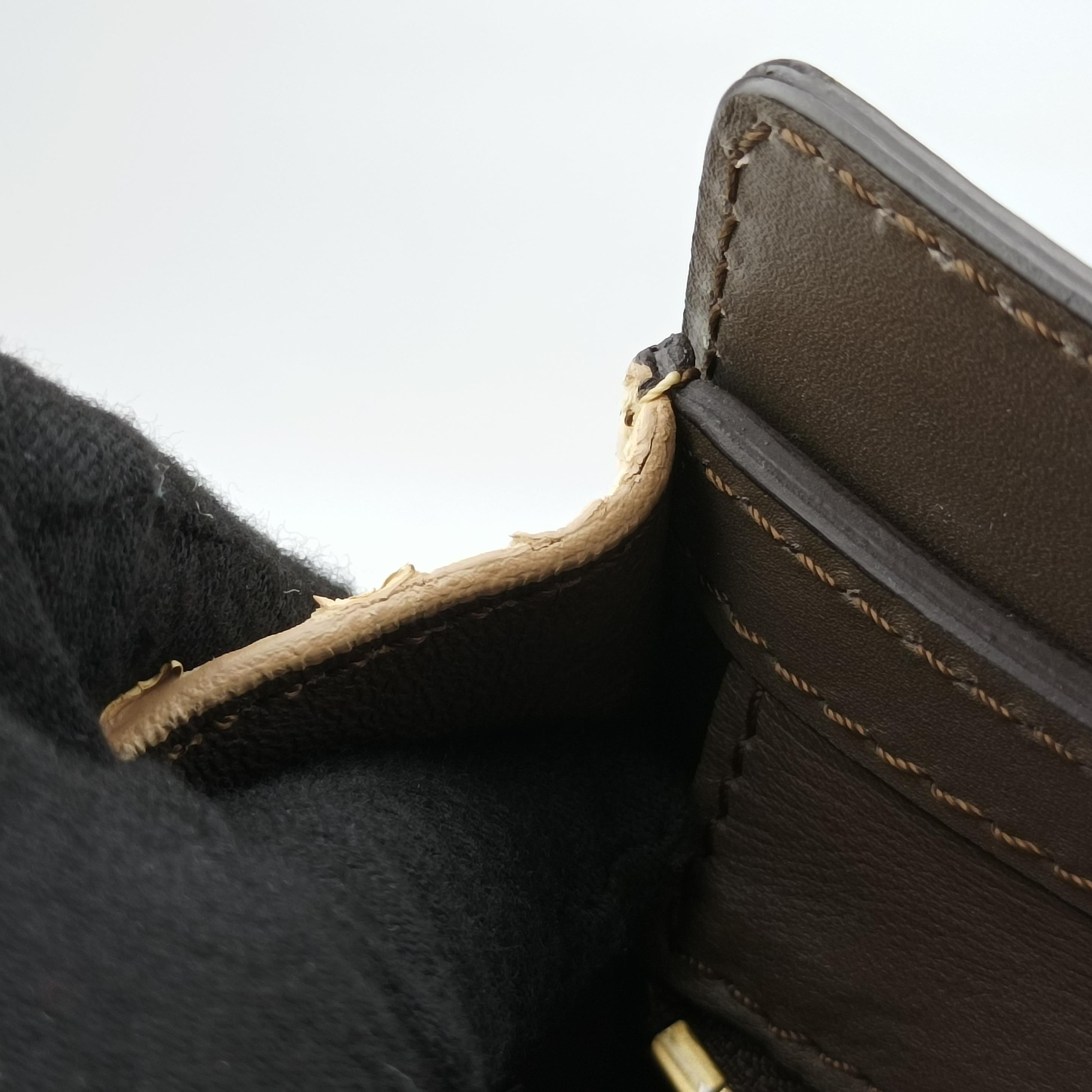 Pre-owned Celine luggage nano shopper Blue×white×Brown snakeskin  shoulderbag | stylenewstar