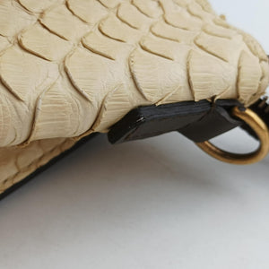 Pre-owned Celine luggage nano shopper Blue×white×Brown snakeskin  shoulderbag | stylenewstar