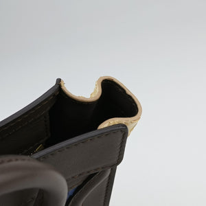 Pre-owned Celine luggage nano shopper Blue×white×Brown snakeskin  shoulderbag | stylenewstar