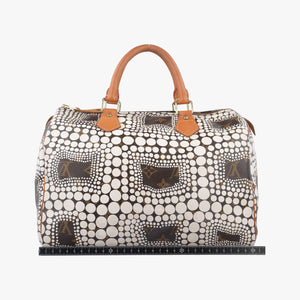 Secondhand Louis Vuitton Monogram Town Speedy 30 Brown x White Monogram canvas　　　　　　　　　 M40690 handbag | stylenewstar