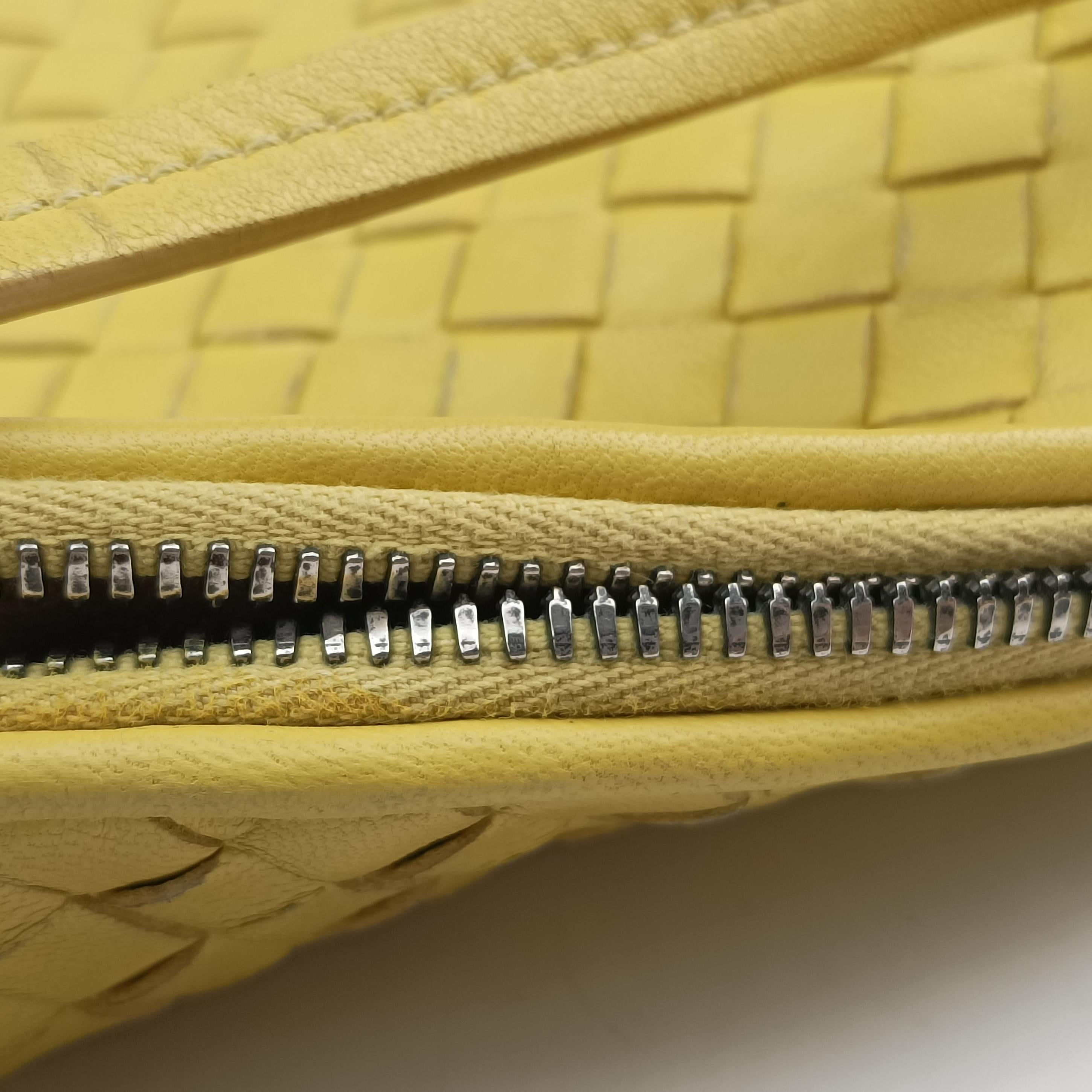 Pre-owned Bottega Veneta NODINI Intrecciato Yellow lambskin  shoulderbag | stylenewstar