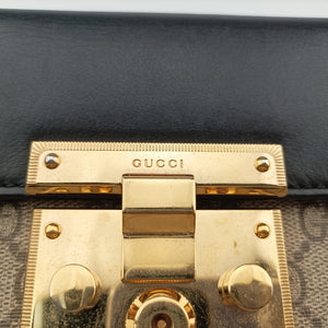 Secondhand Gucci Padlock beige×black PVC coated canvas×Leather 409487 shoulderbag | stylenewstar