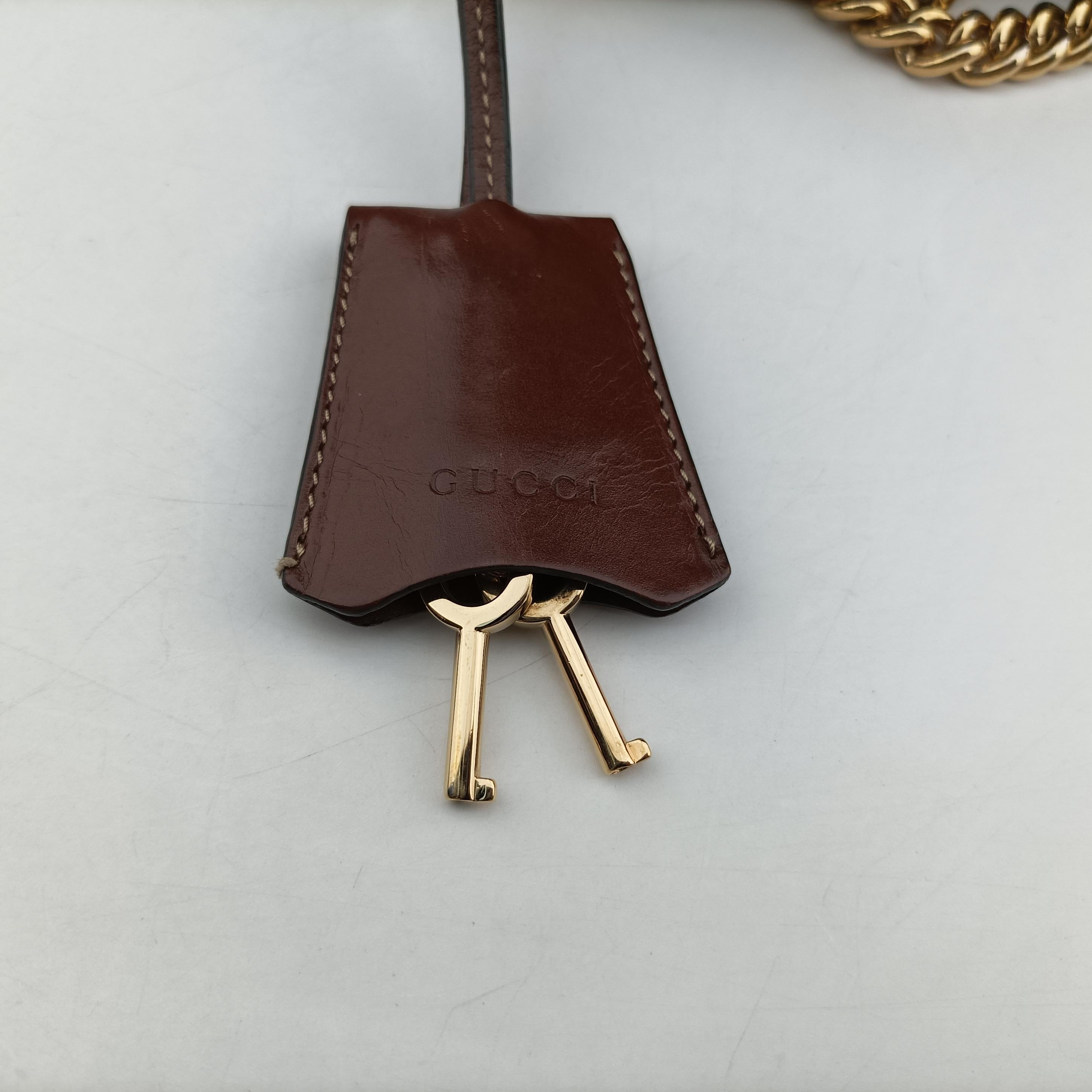 Secondhand Gucci Padlock beige×black PVC coated canvas×Leather 409487 shoulderbag | stylenewstar