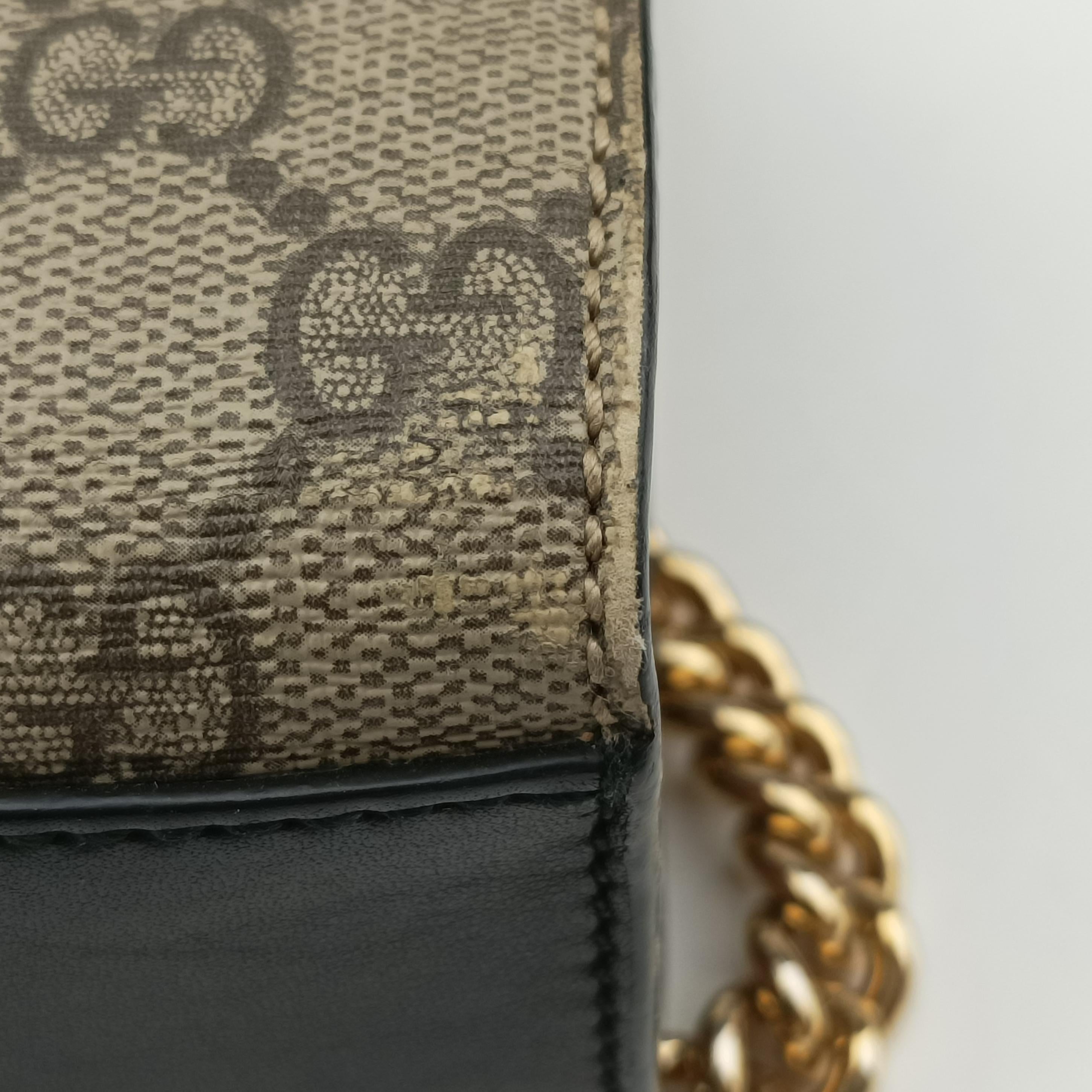 Secondhand Gucci Padlock beige×black PVC coated canvas×Leather 409487 shoulderbag | stylenewstar