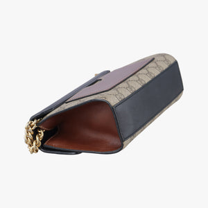 Secondhand Gucci Padlock beige×black PVC coated canvas×Leather 409487 shoulderbag | stylenewstar