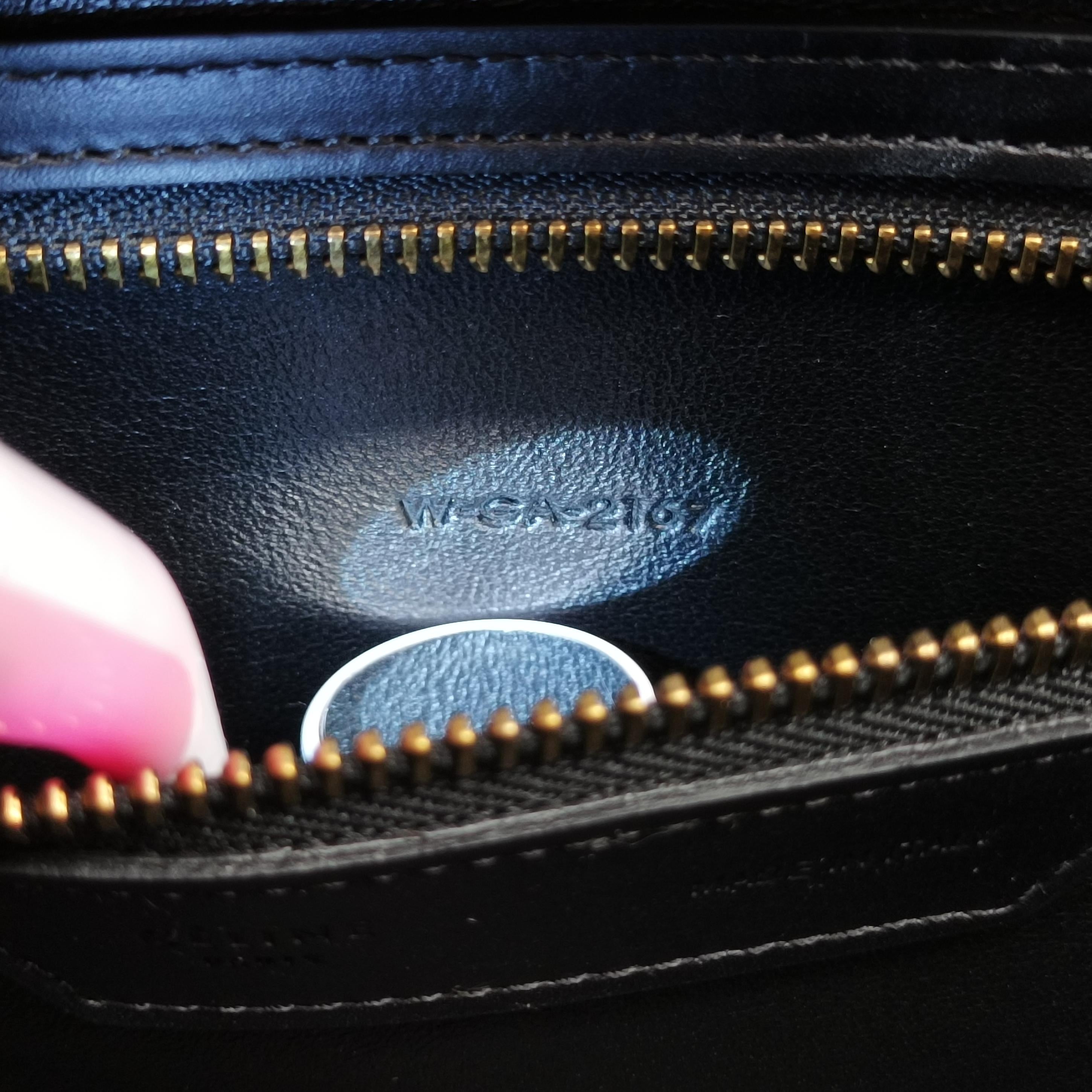 Pre-owned Celine Luggage Mini Shopper Black×white Leather  handbag | stylenewstar