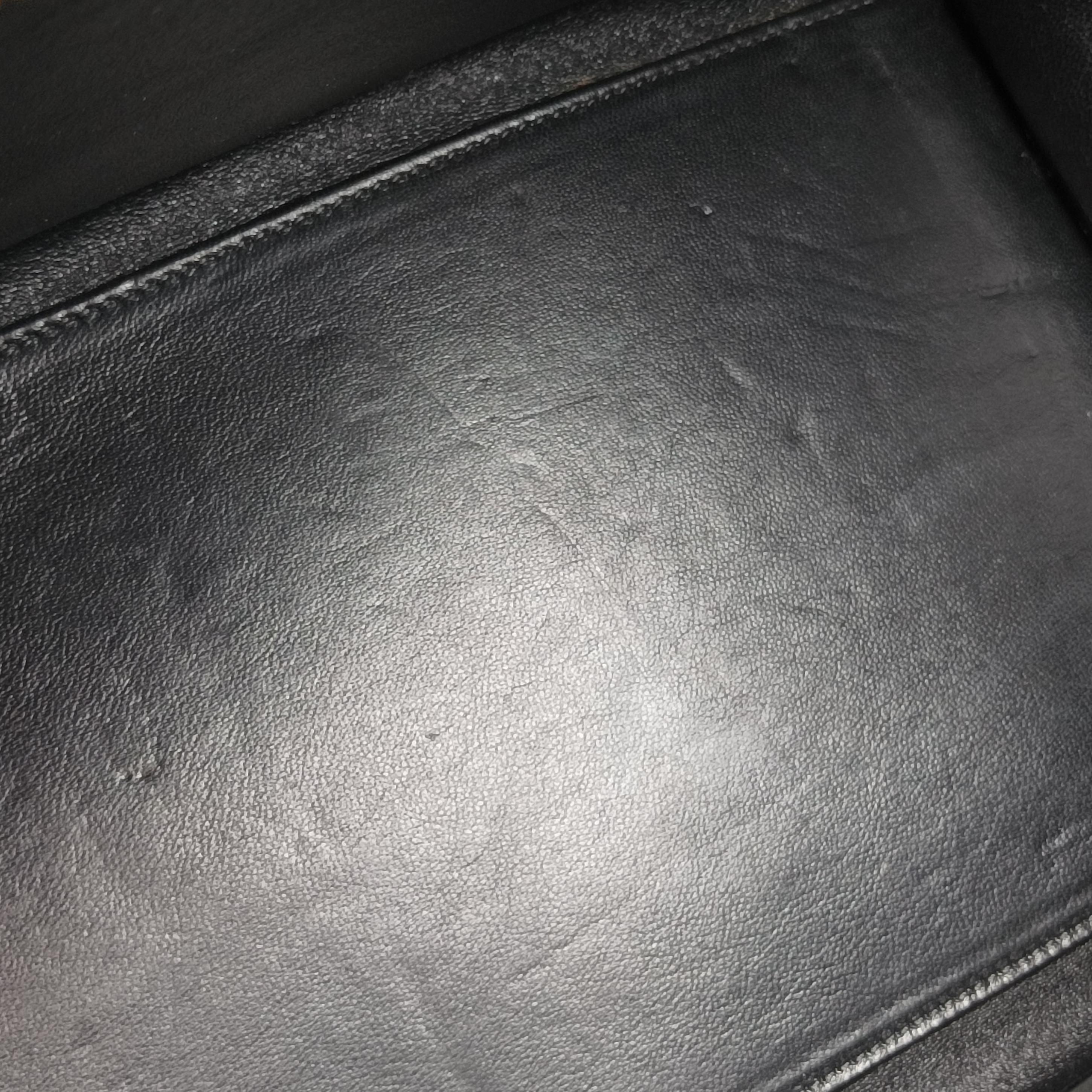 Pre-owned Celine Luggage Mini Shopper Black×white Leather  handbag | stylenewstar