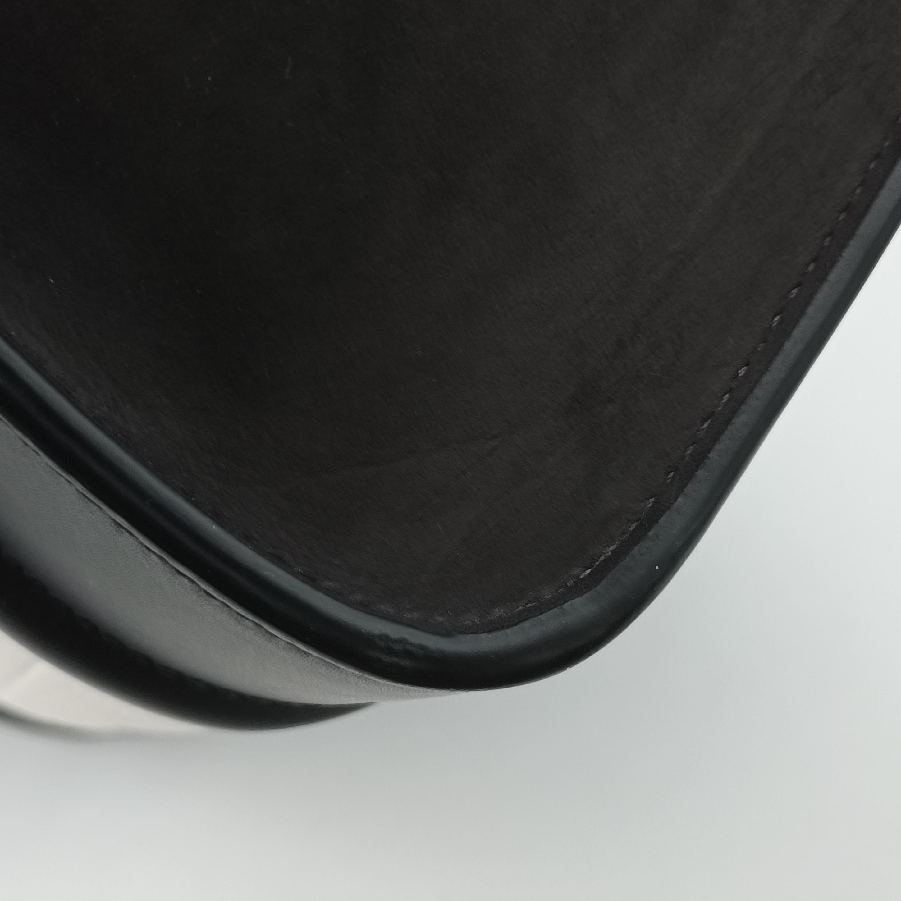 Pre-owned Celine Luggage Mini Shopper Black×white Leather  handbag | stylenewstar