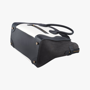 Pre-owned Celine Luggage Mini Shopper Black×white Leather  handbag | stylenewstar