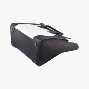 Pre-owned Celine Luggage Mini Shopper Black×white Leather  handbag | stylenewstar