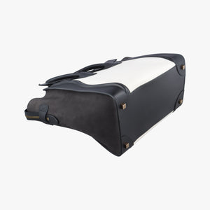 Pre-owned Celine Luggage Mini Shopper Black×white Leather  handbag | stylenewstar