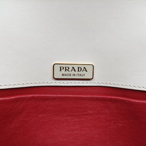 Secondhand Prada Cahier Heart and Flower White×red leather  shoulderbag | stylenewstar