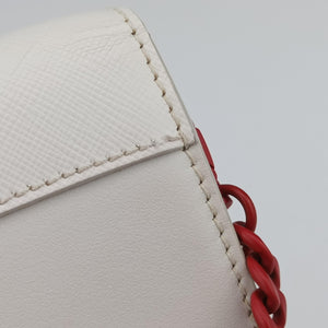 Secondhand Prada Cahier Heart and Flower White×red leather  shoulderbag | stylenewstar
