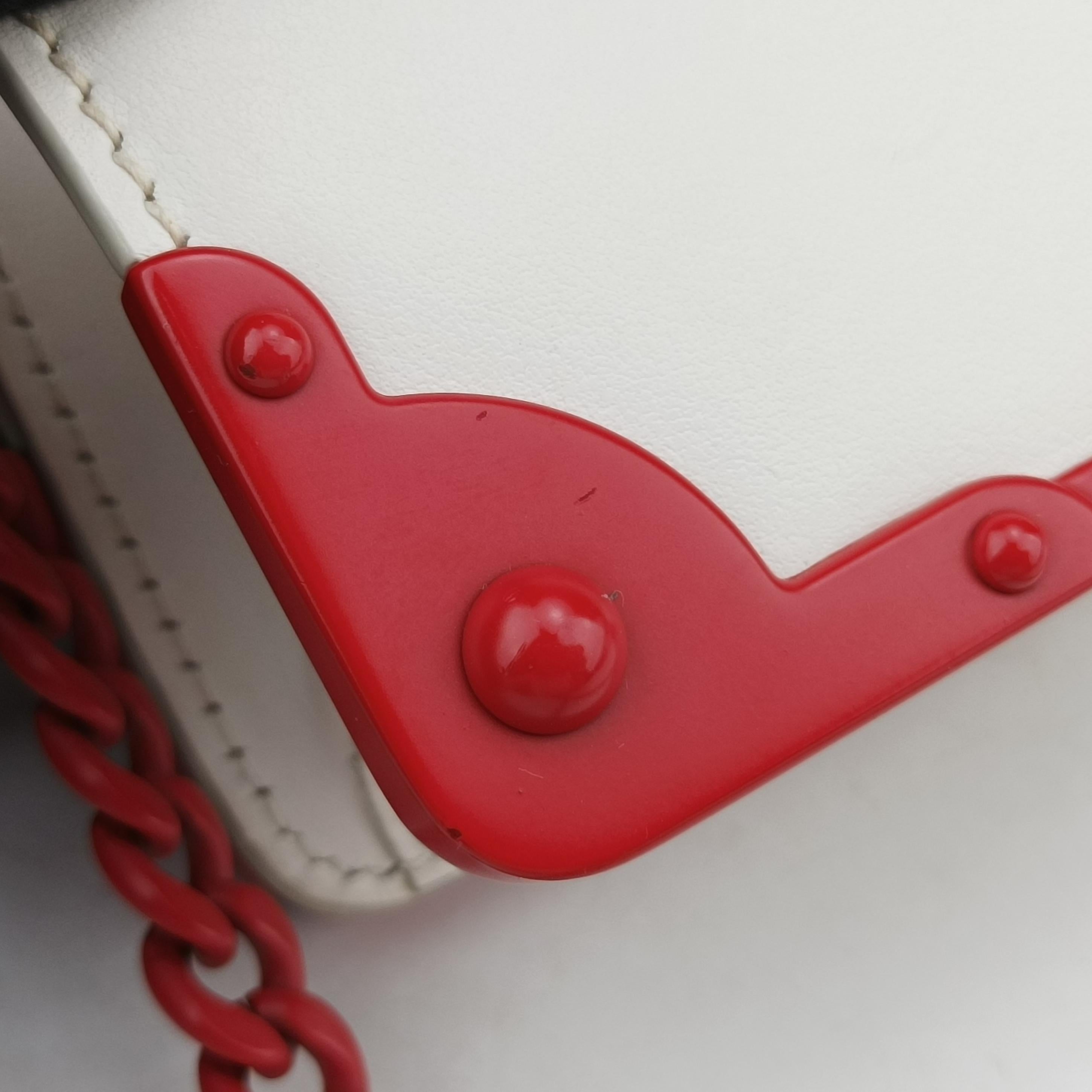 Secondhand Prada Cahier Heart and Flower White×red leather  shoulderbag | stylenewstar