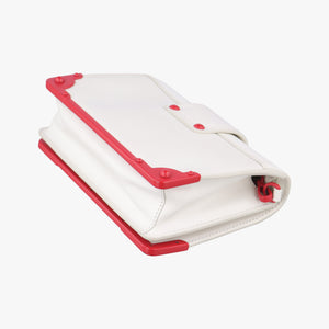 Secondhand Prada Cahier Heart and Flower White×red leather  shoulderbag | stylenewstar