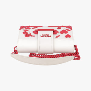 Secondhand Prada Cahier Heart and Flower White×red leather  shoulderbag | stylenewstar