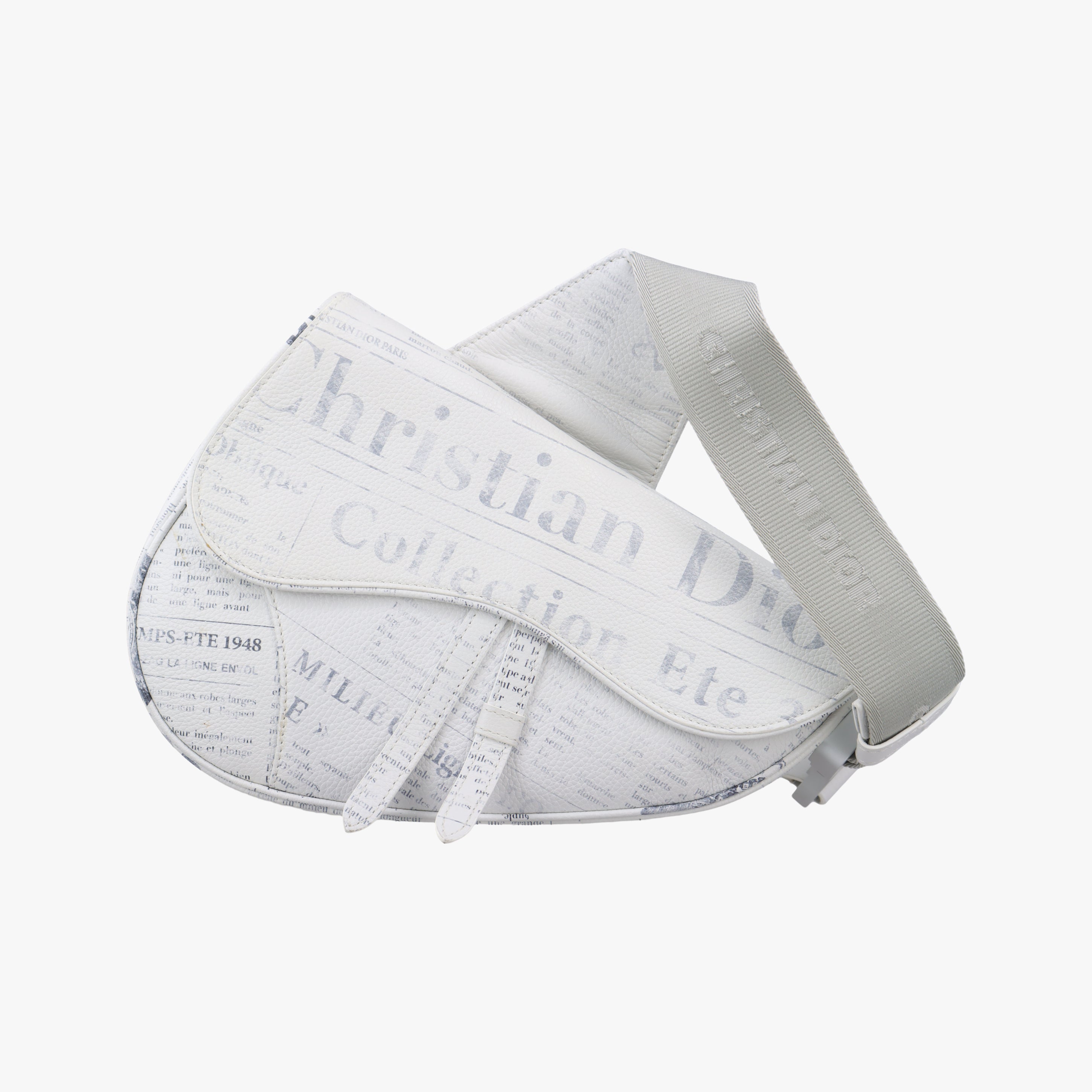 Secondhand Christian Dior Saddle White Leather  shoulderbag | stylenewstar