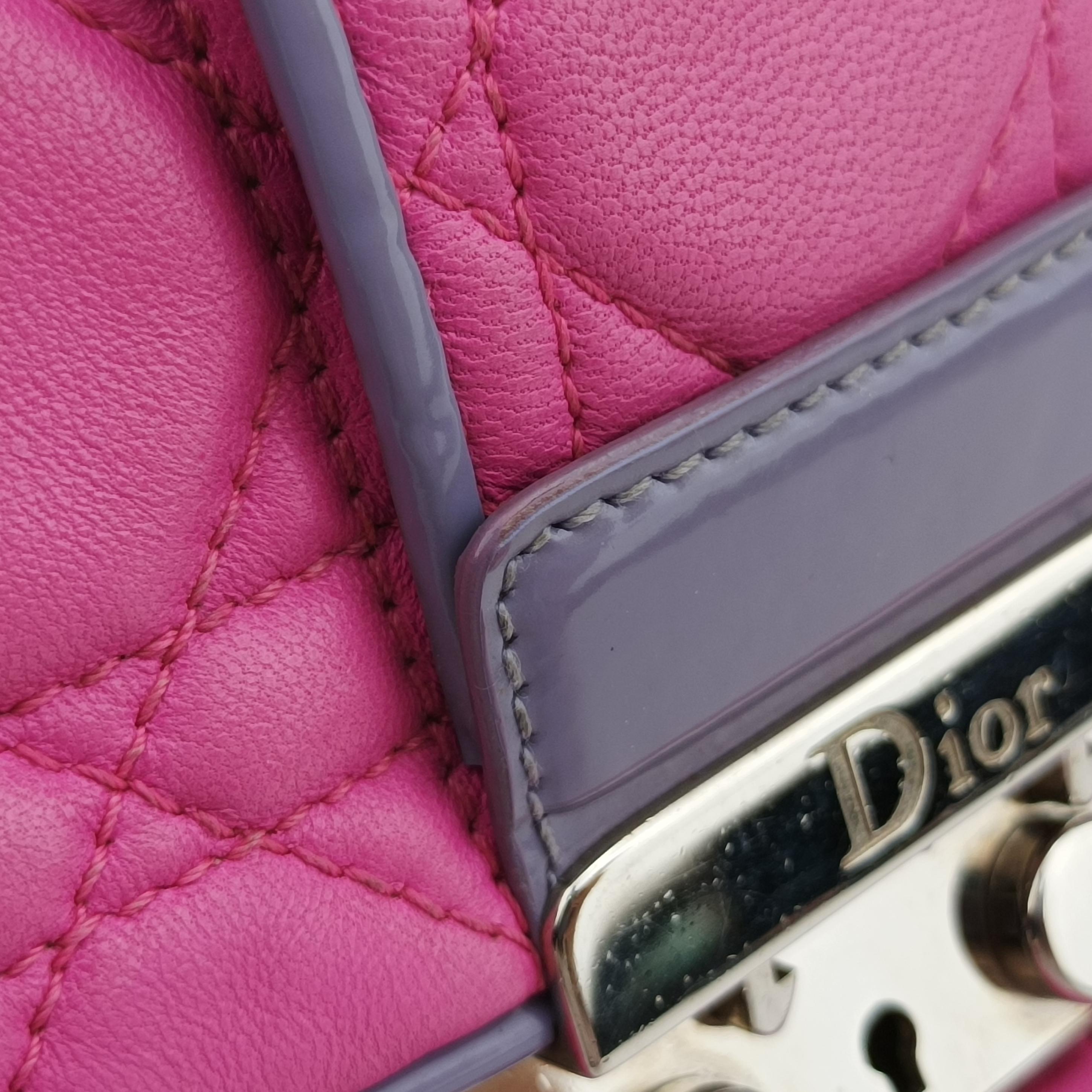 Secondhand Christian Dior Miss Dior Cannage New Lock Pink lambskin  shoulderbag | stylenewstar