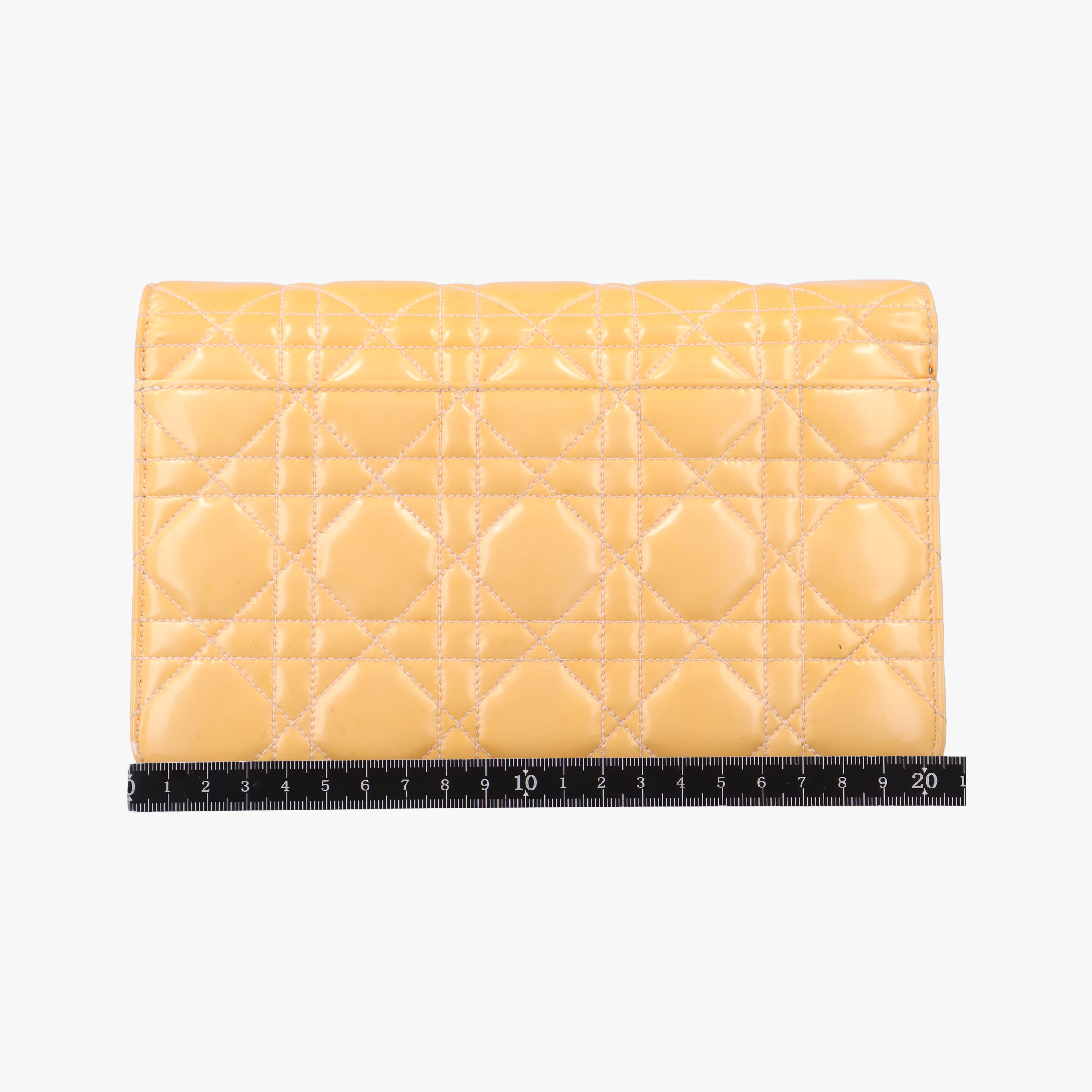 Pre-owned Christian Dior Cannage New Lock Yellow Patent  shoulderbag | stylenewstar