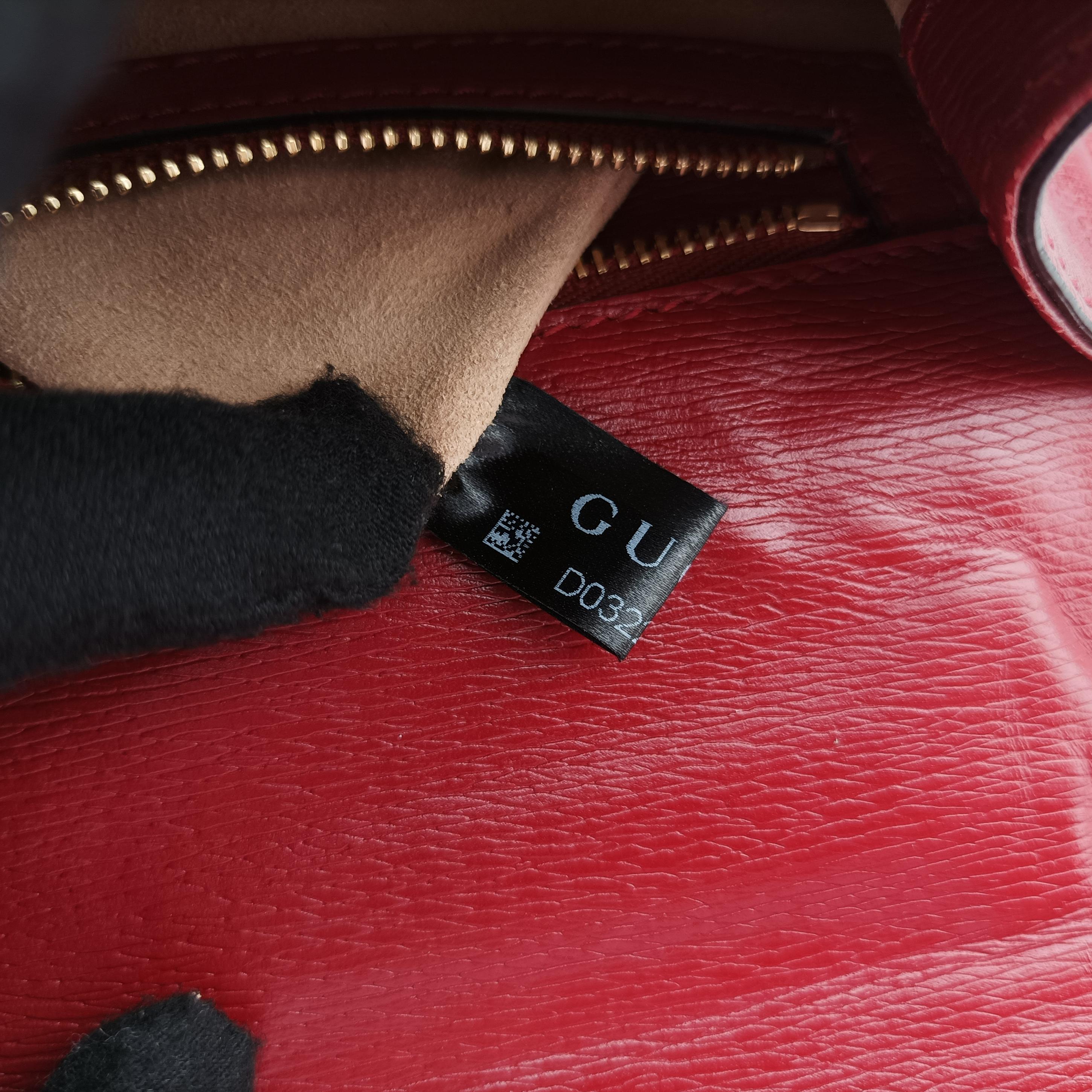 Pre-owned Gucci Sylvie red×Multicolour Leather 524405 shoulderbag | stylenewstar