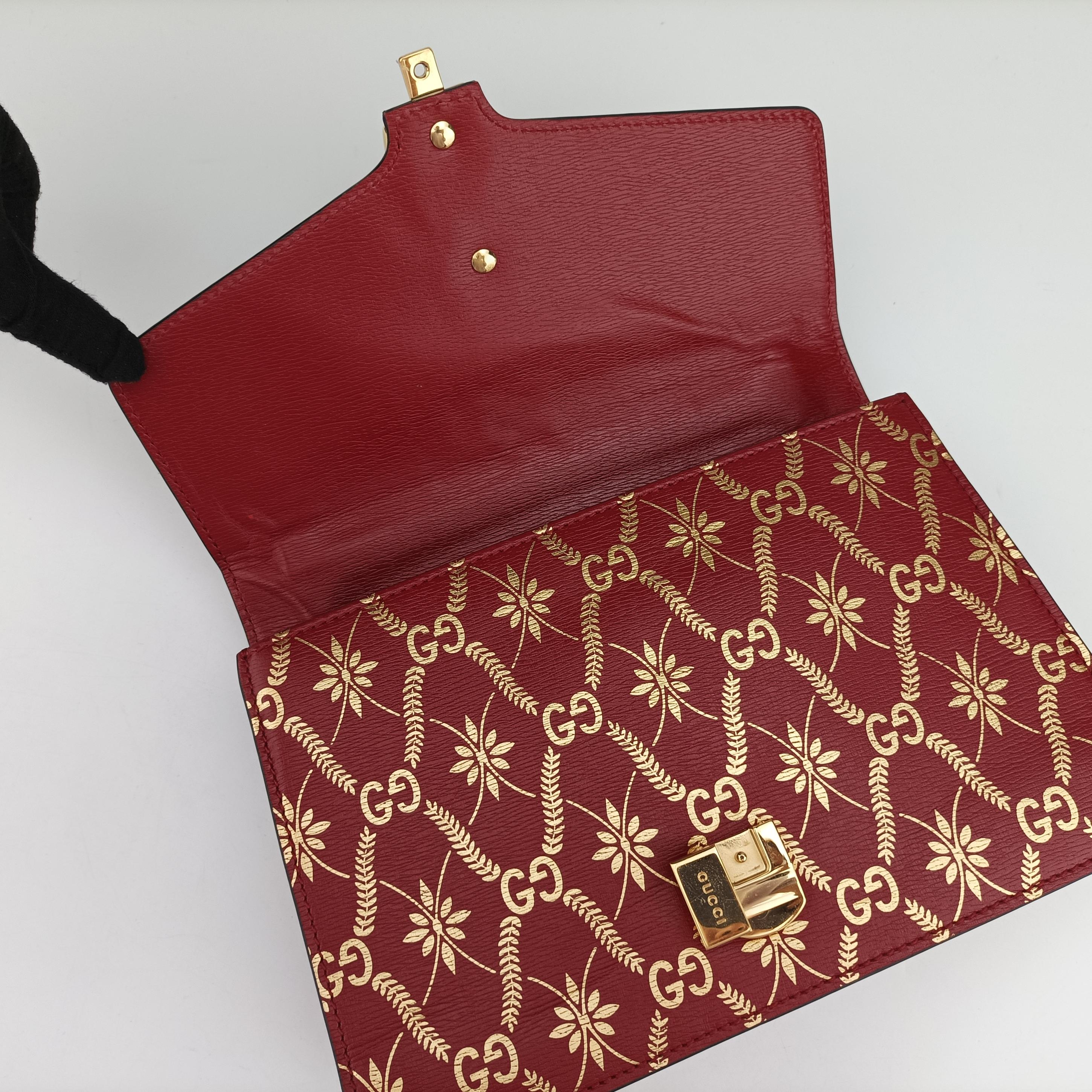 Pre-owned Gucci Sylvie red×Multicolour Leather 524405 shoulderbag | stylenewstar