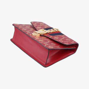 Pre-owned Gucci Sylvie red×Multicolour Leather 524405 shoulderbag | stylenewstar