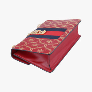Pre-owned Gucci Sylvie red×Multicolour Leather 524405 shoulderbag | stylenewstar