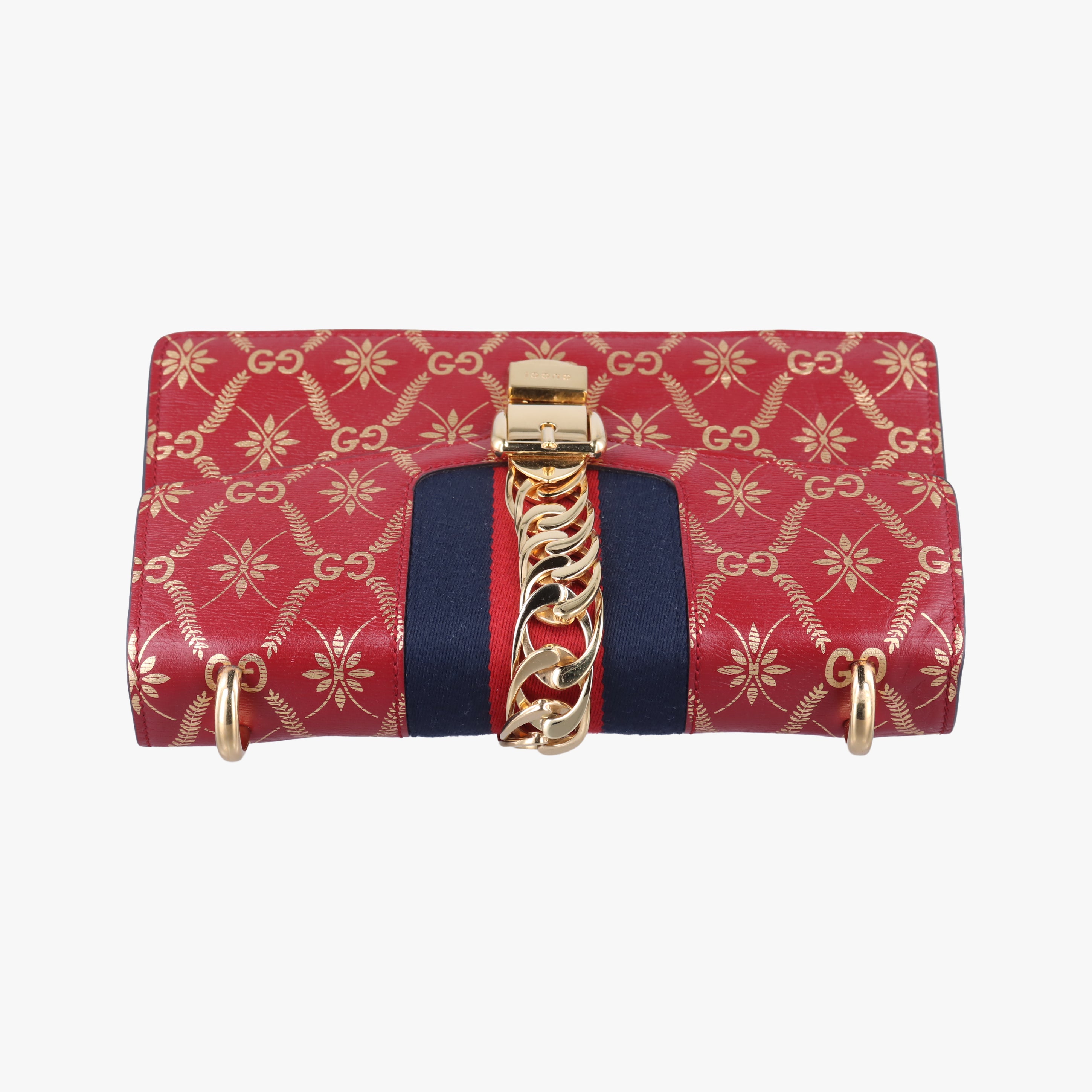 Pre-owned Gucci Sylvie red×Multicolour Leather 524405 shoulderbag | stylenewstar