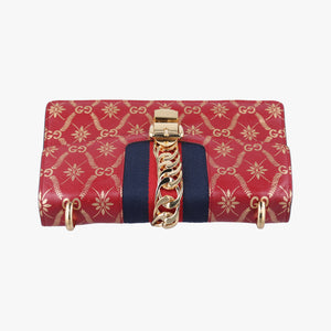 Pre-owned Gucci Sylvie red×Multicolour Leather 524405 shoulderbag | stylenewstar