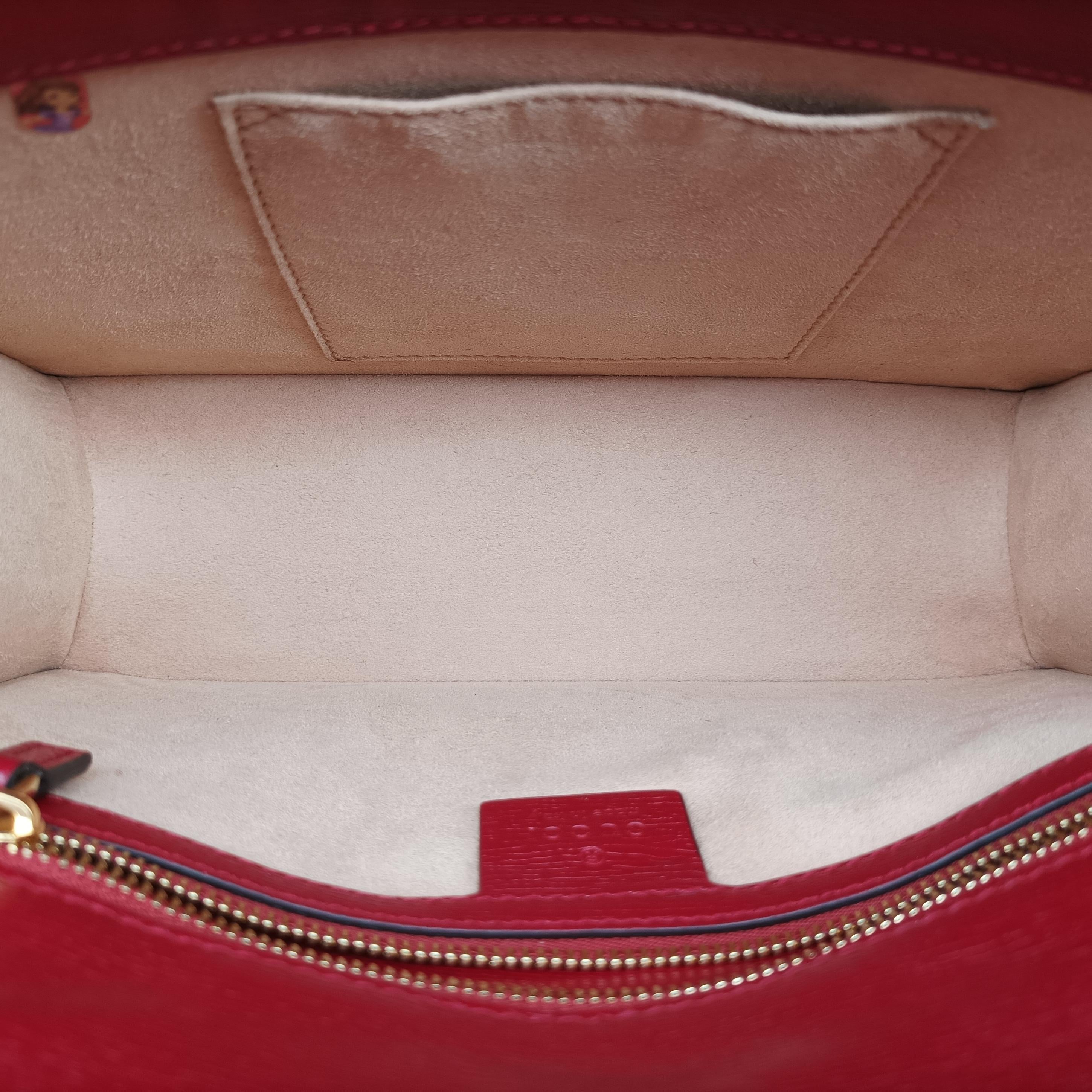 Pre-owned Gucci Sylvie red×Multicolour Leather 524405 shoulderbag | stylenewstar