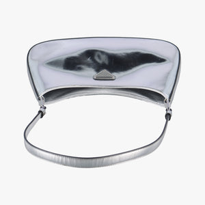 Pre-owned Prada Cleo Silver Enamel 1BC499 shoulderbag | stylenewstar