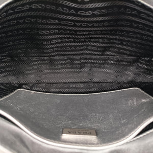 Pre-owned Prada Cleo Silver Enamel 1BC499 shoulderbag | stylenewstar