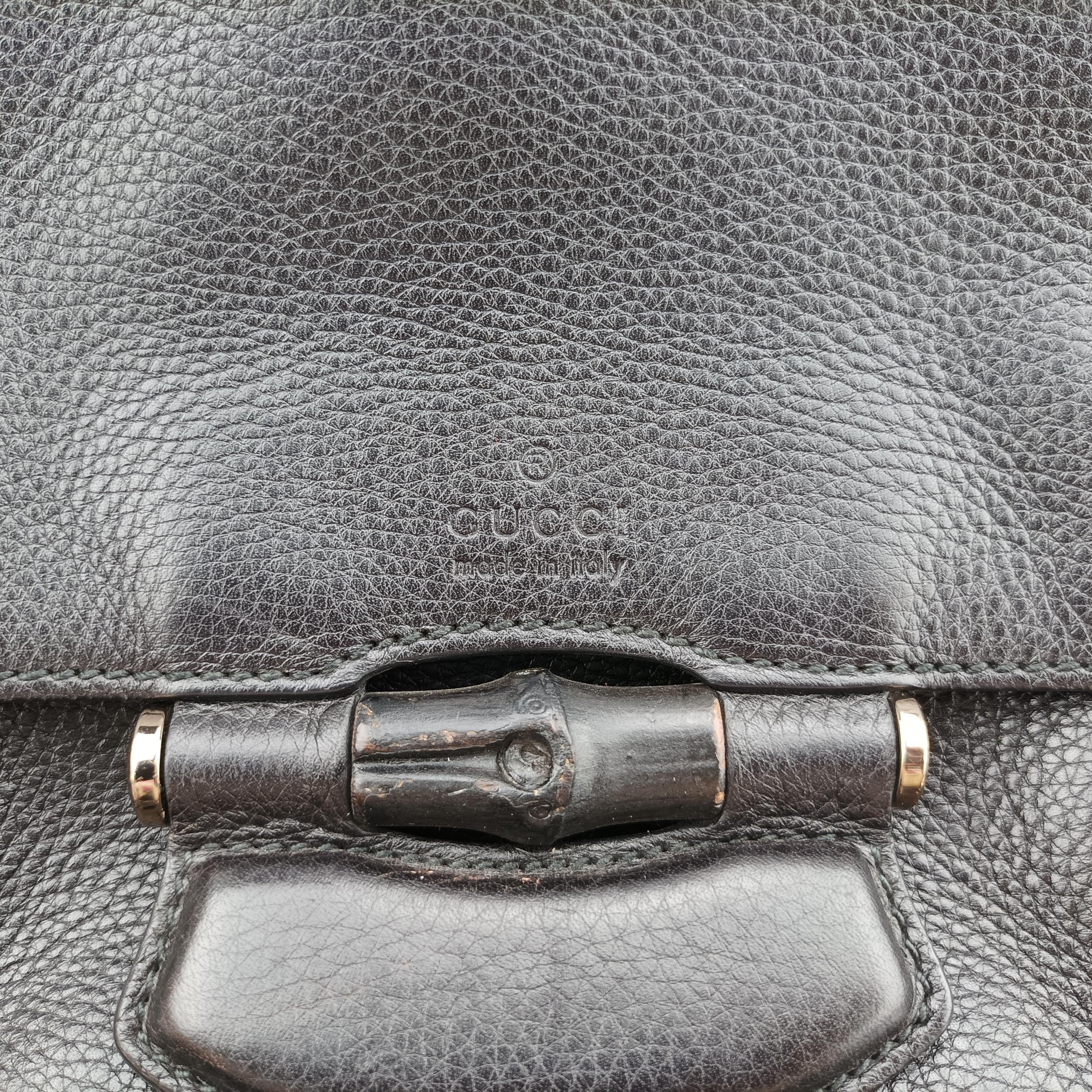 Pre-owned Gucci Bamboo Fringe Black Leather 347099 shoulderbag | stylenewstar