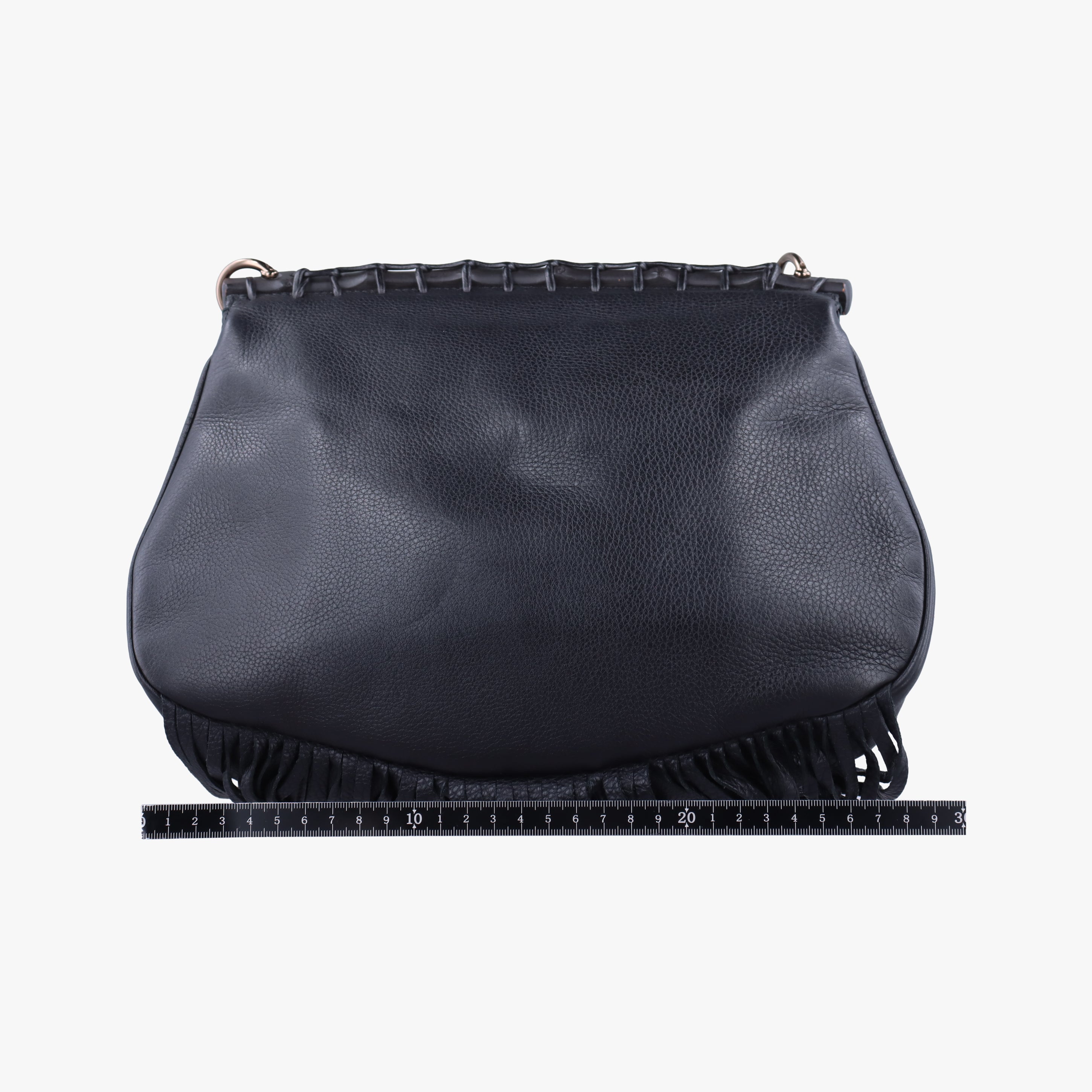 Pre-owned Gucci Bamboo Fringe Black Leather 347099 shoulderbag | stylenewstar