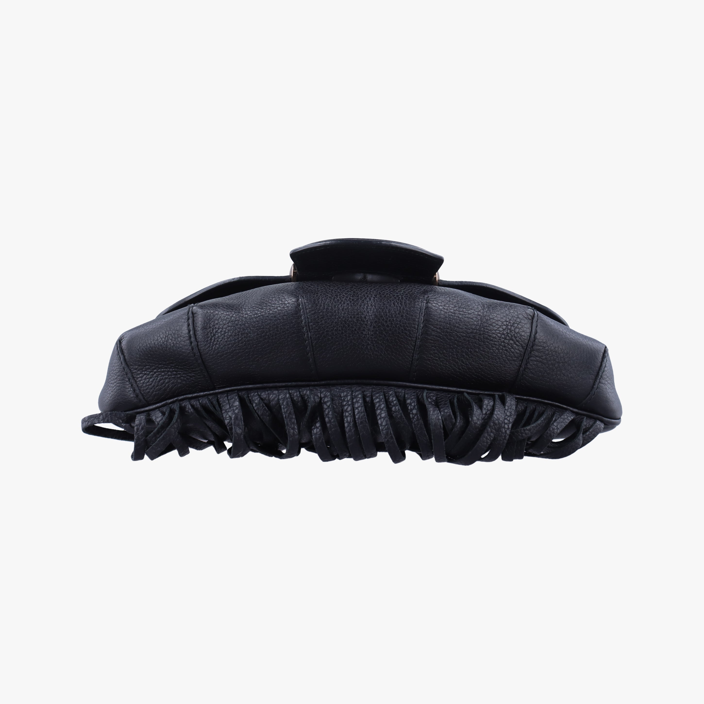 Pre-owned Gucci Bamboo Fringe Black Leather 347099 shoulderbag | stylenewstar