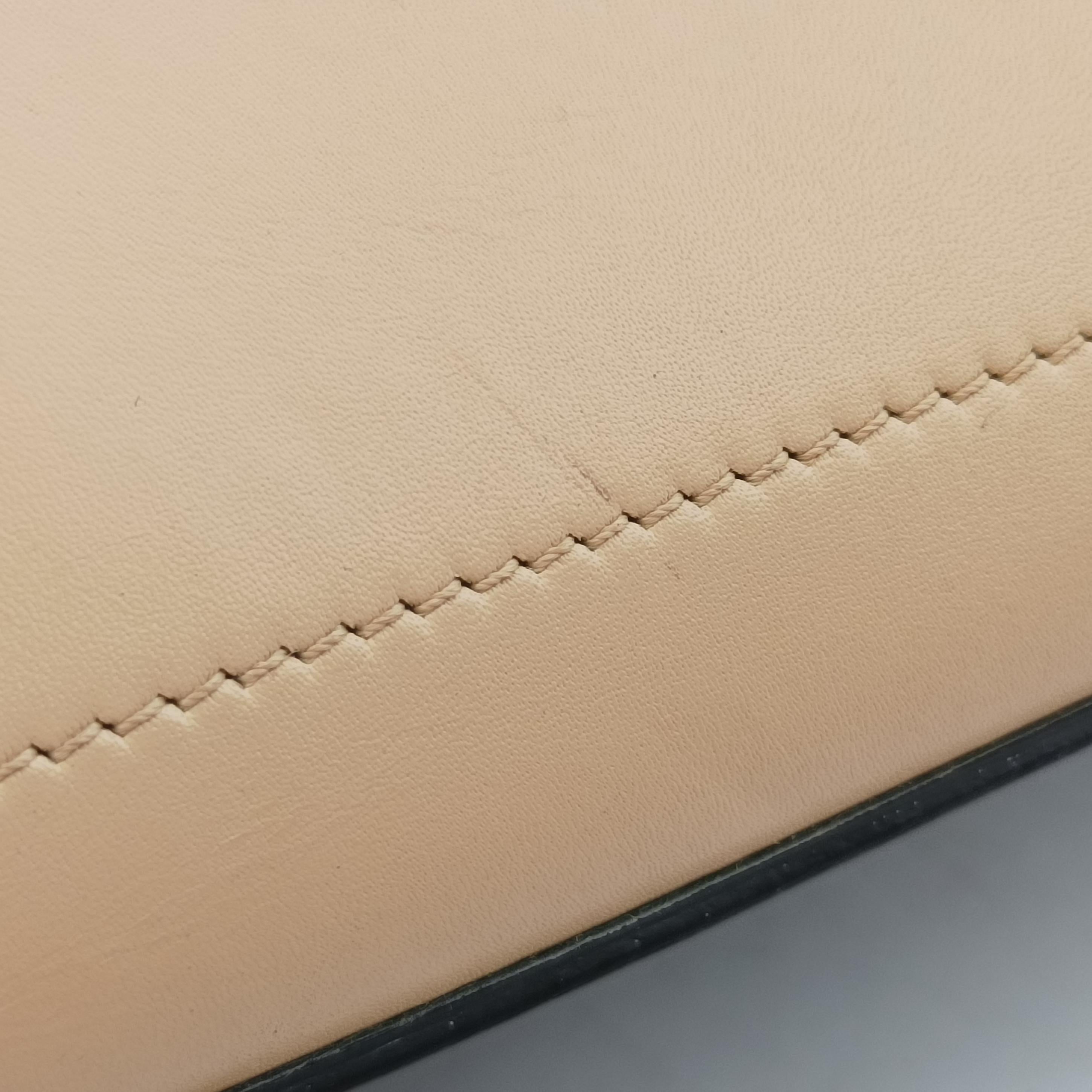 Pre-owned Celine luggage nano shopper Beige×black×brown leather  shoulderbag | stylenewstar