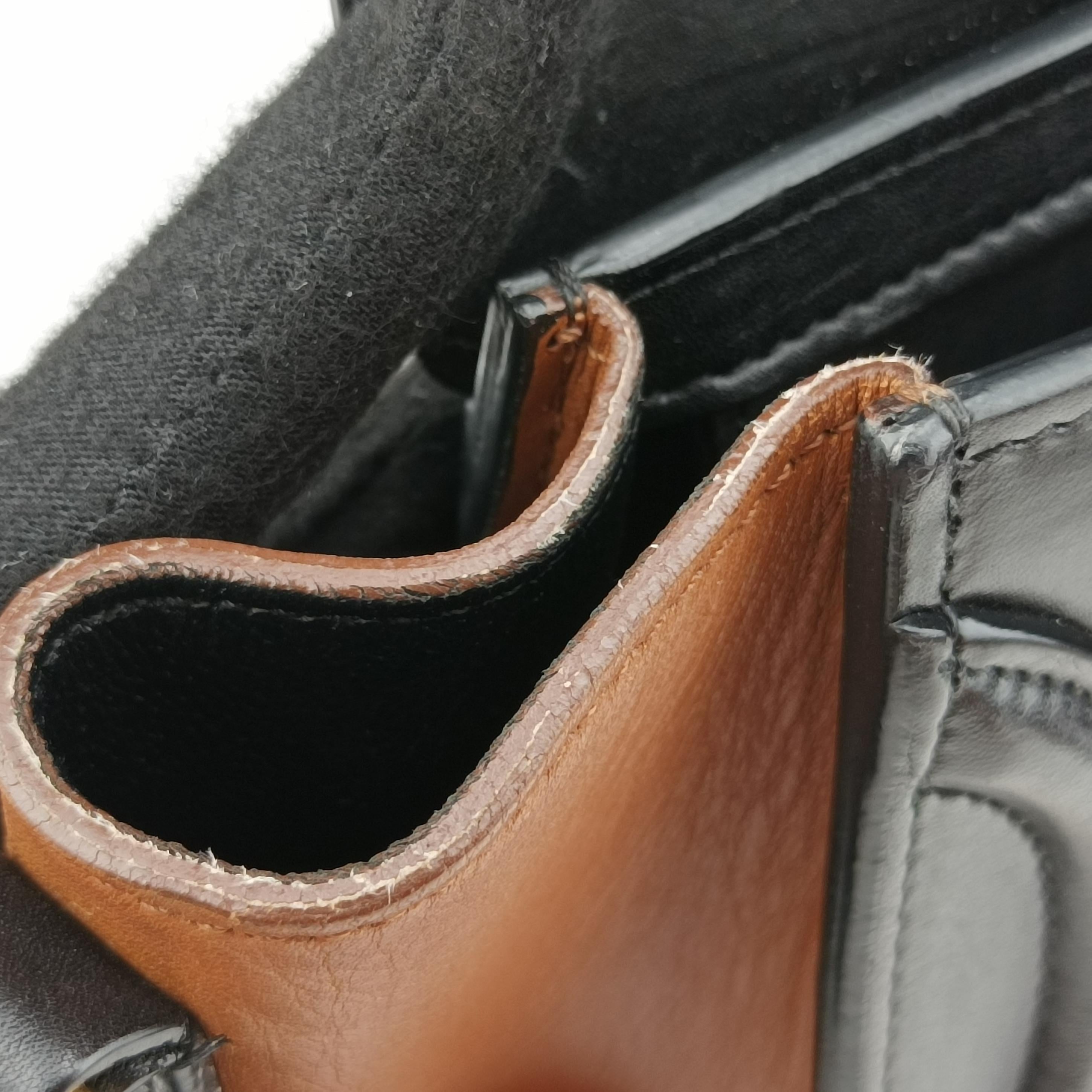 Pre-owned Celine luggage nano shopper Beige×black×brown leather  shoulderbag | stylenewstar