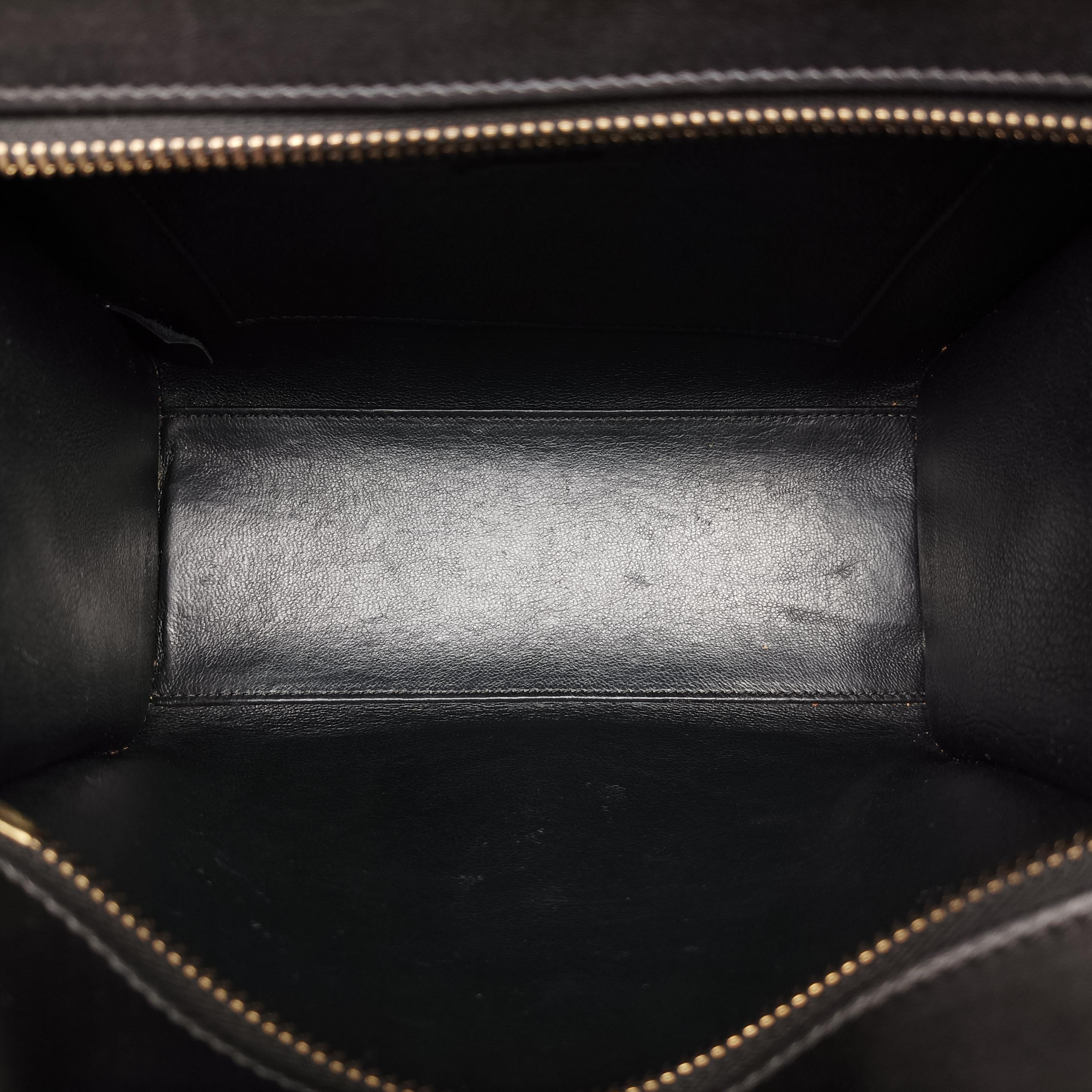 Pre-owned Celine luggage nano shopper Beige×black×brown leather  shoulderbag | stylenewstar