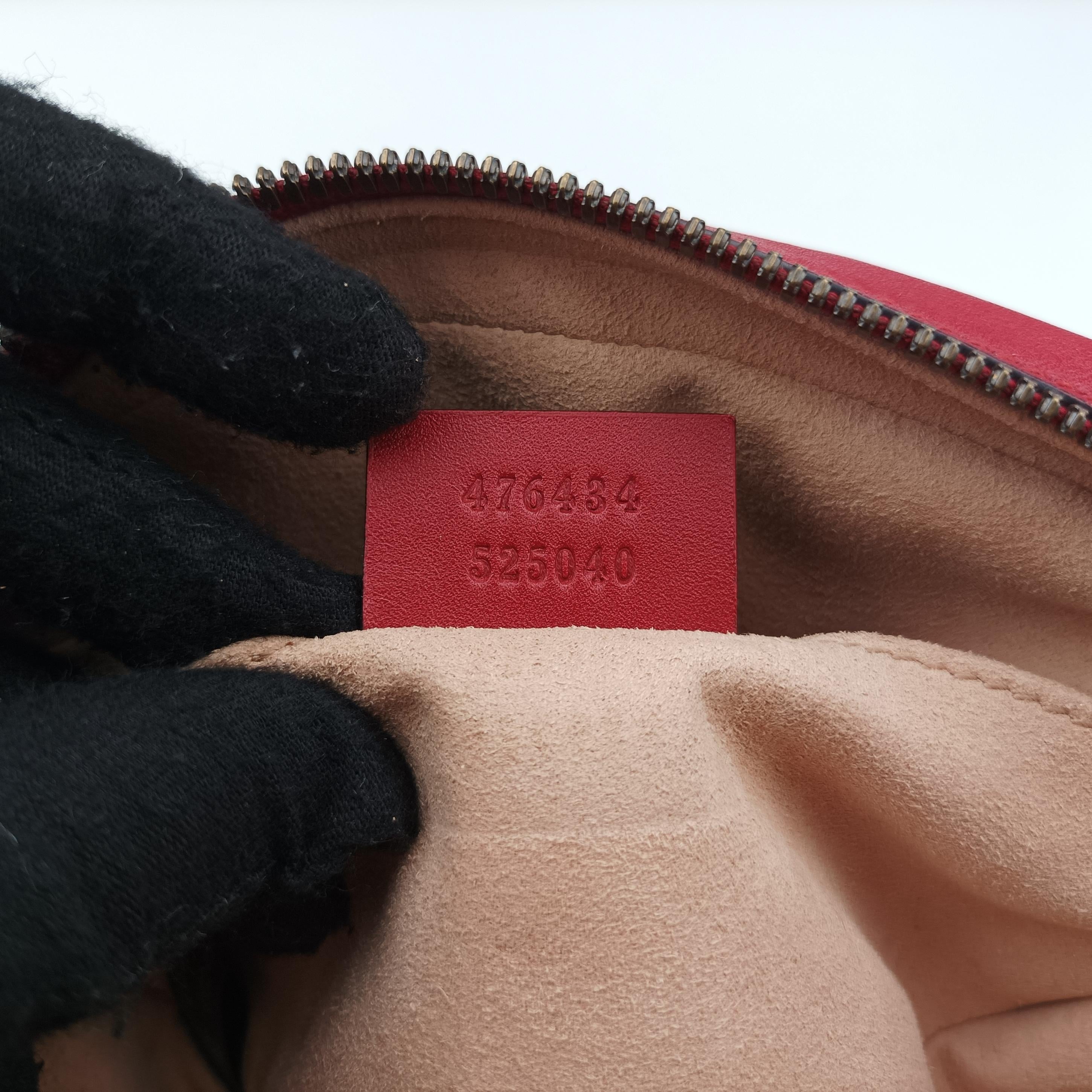 Vintage Gucci GG Marmont Red leather 476434 bum bag/waist bag | stylenewstar