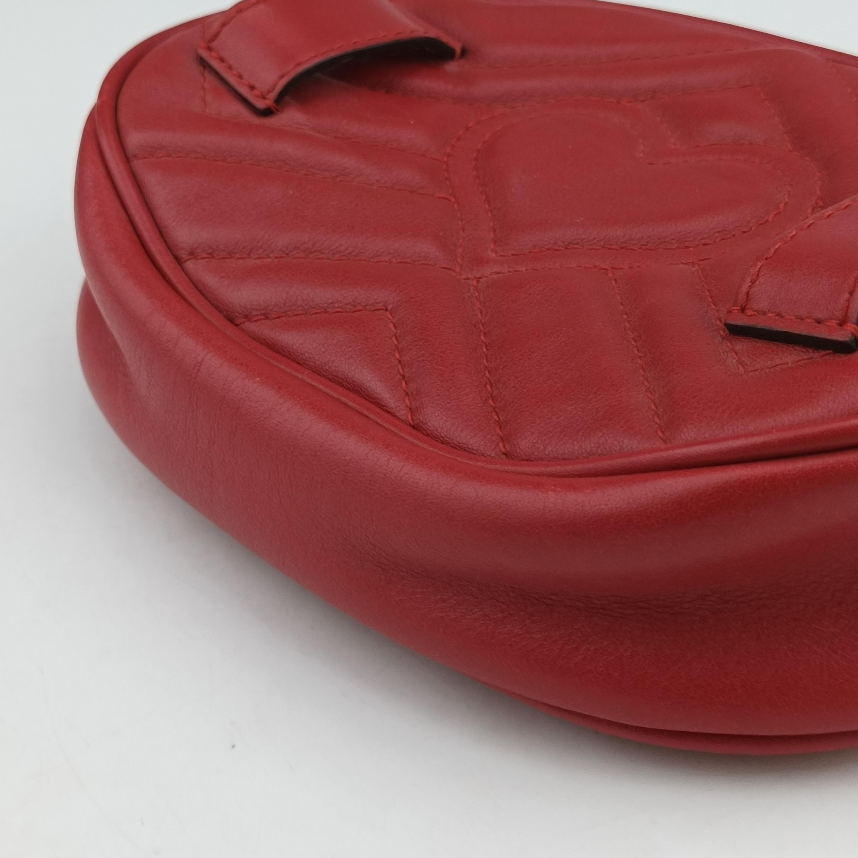 Vintage Gucci GG Marmont Red leather 476434 bum bag/waist bag | stylenewstar