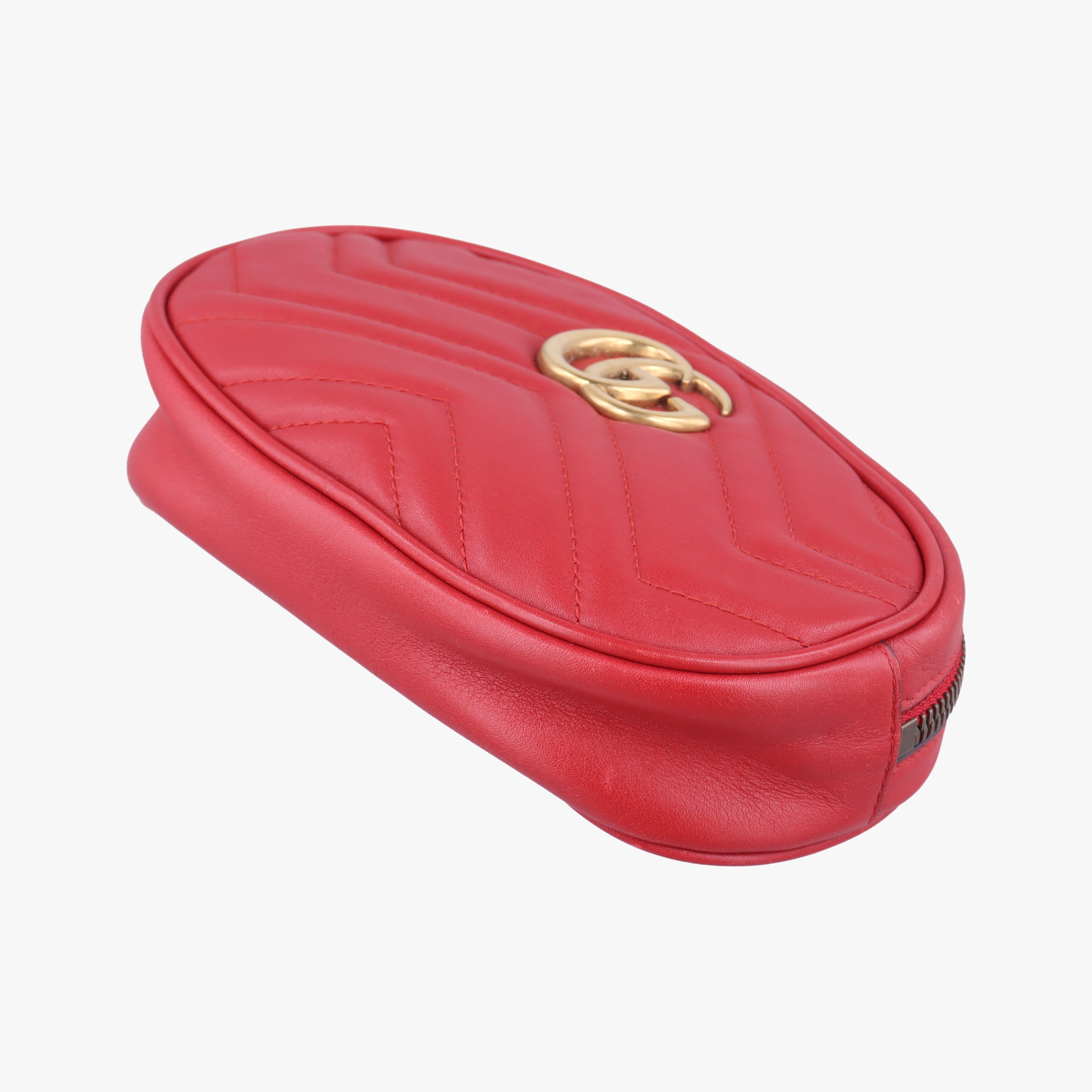 Vintage Gucci GG Marmont Red leather 476434 bum bag/waist bag | stylenewstar
